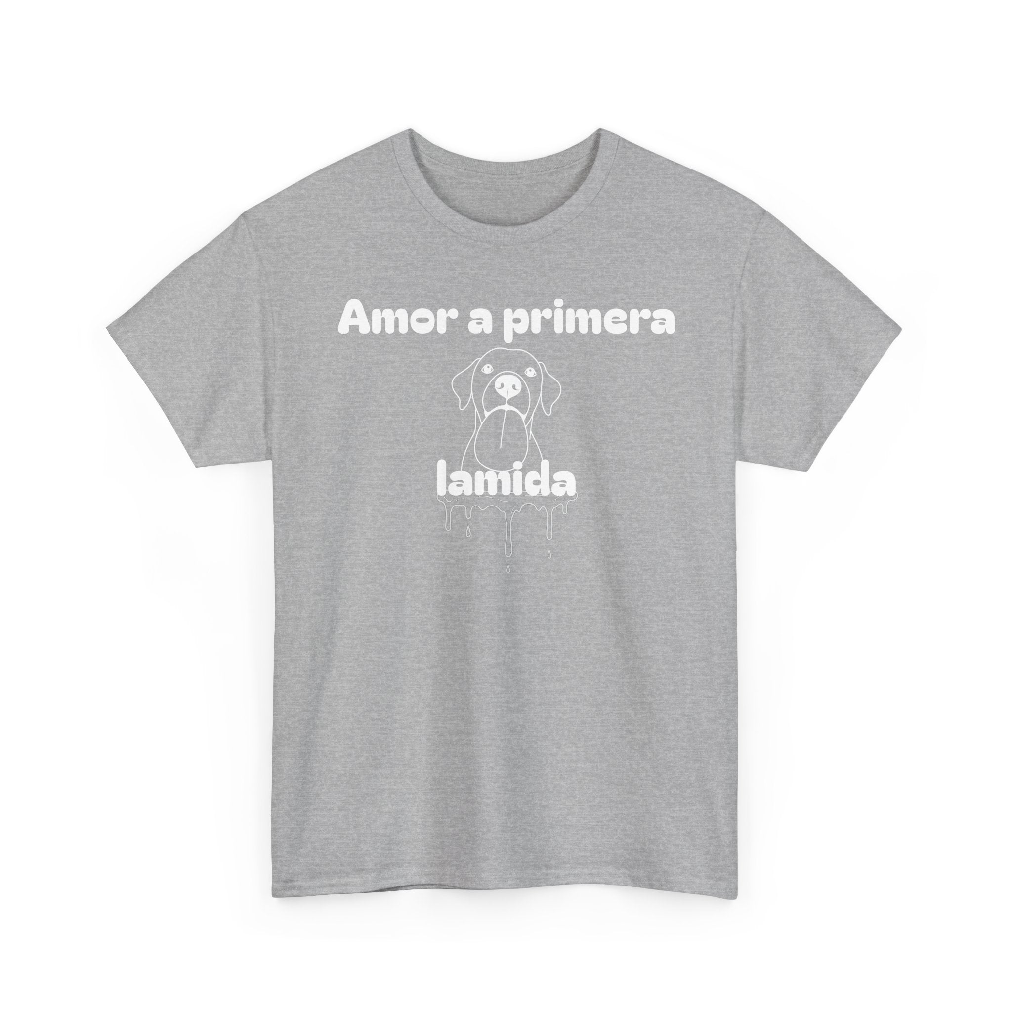 Unisex Pet Lover Tee - "Amor a primera lamida" - Perfect for Dog Lovers, Animal Enthusiasts, Gifts, Casual Wear, Cute Fashion