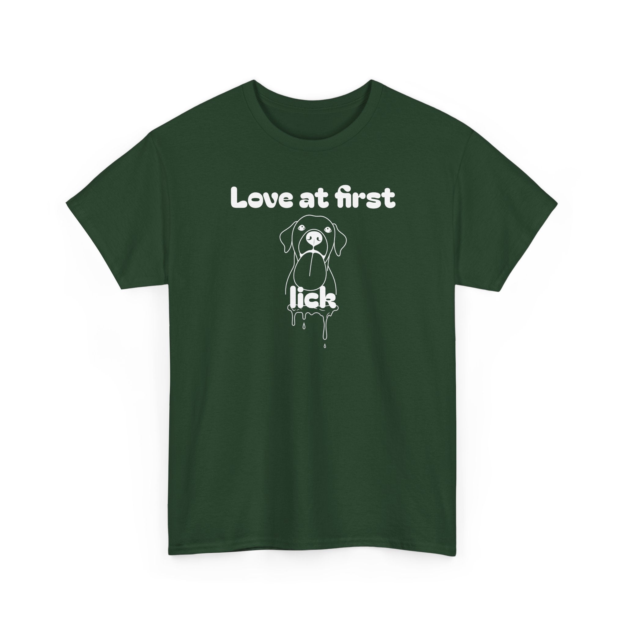 Unisex Pet Lover Tee - "Love at first lick" - Perfect for Dog Lovers, Animal Enthusiasts, Gifts, Casual Wear, Cute Fashion