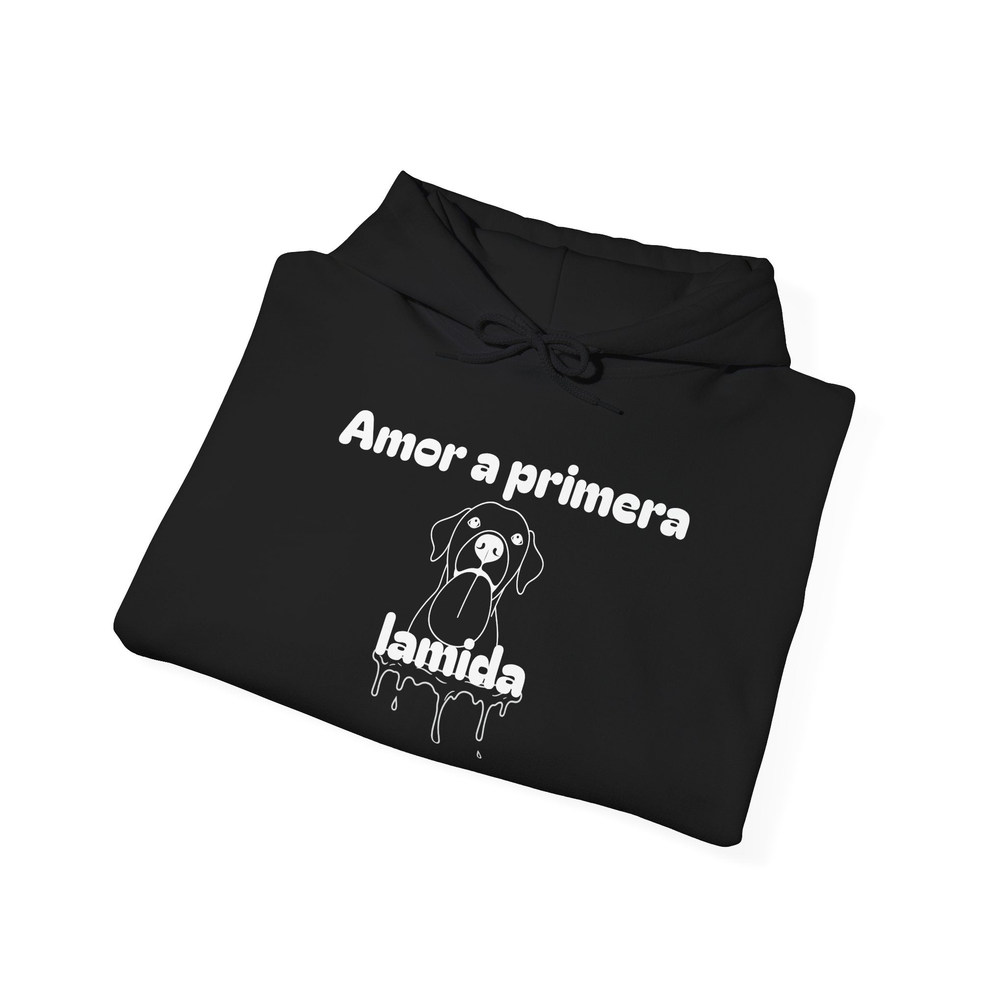 Amor a Primera Lamida Unisex Heavy Blend Hoodie, Cute Dog Sweatshirt, Pet Lover Gift, Cozy Fashion, Animal Lover Hoodie