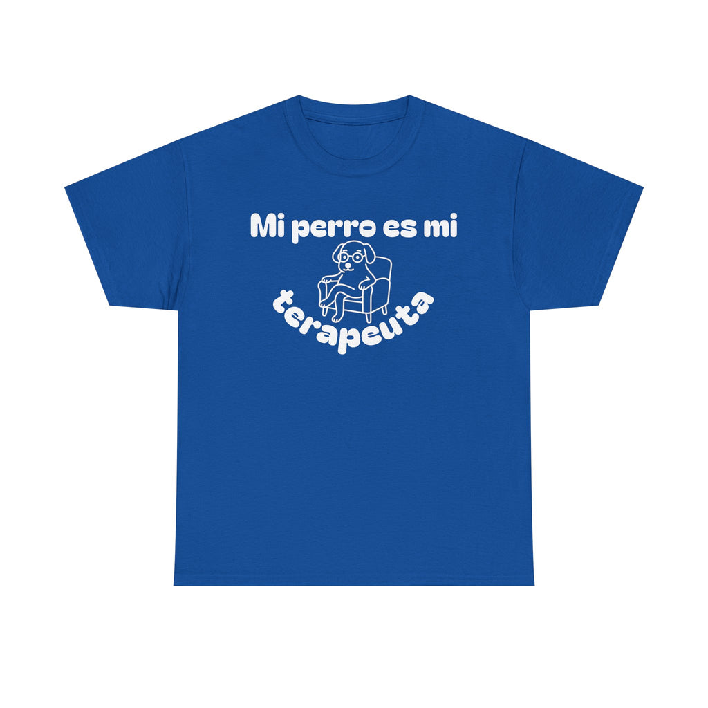 Unisex Heavy Cotton Tee with Fun Dog Therapy Quote, Pet Lover Gift, Casual T-Shirt for Dog Owners, Ideal for Everyday Wear