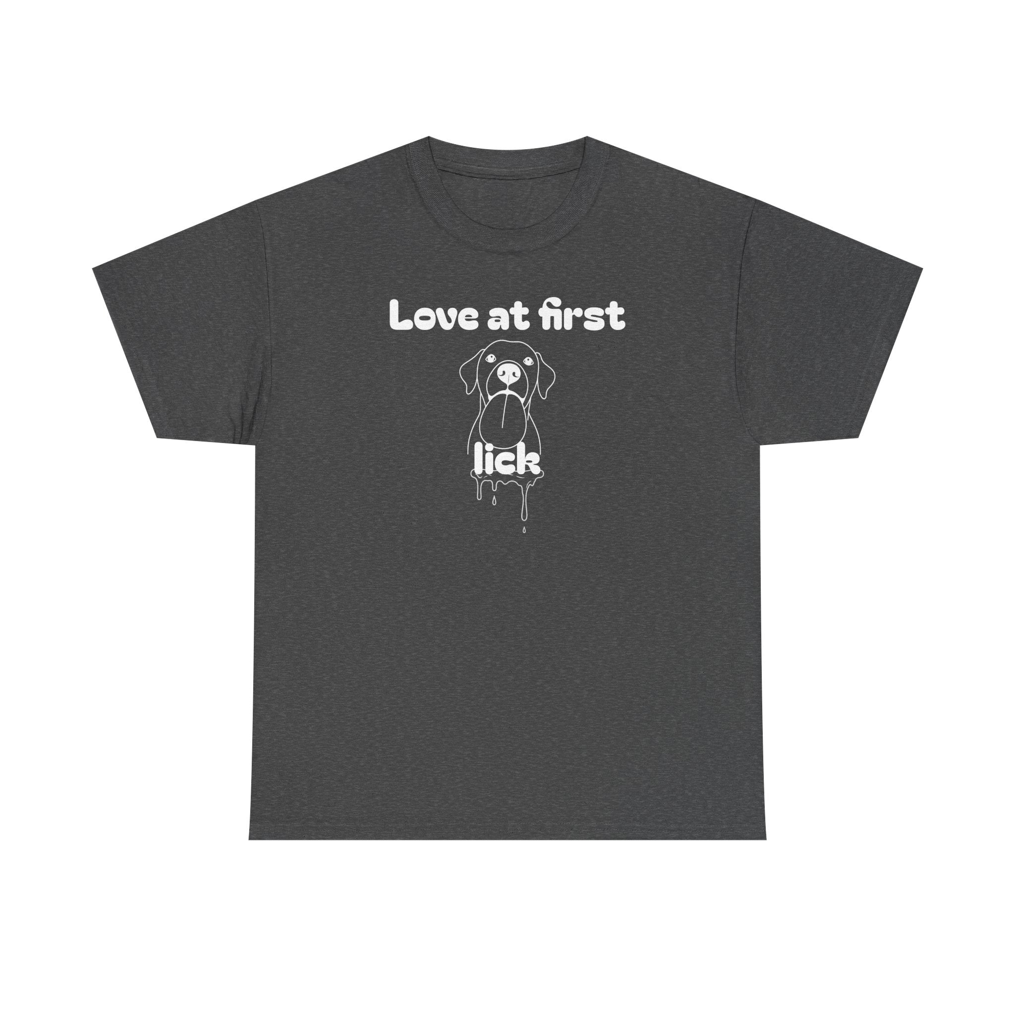 Unisex Pet Lover Tee - "Love at first lick" - Perfect for Dog Lovers, Animal Enthusiasts, Gifts, Casual Wear, Cute Fashion