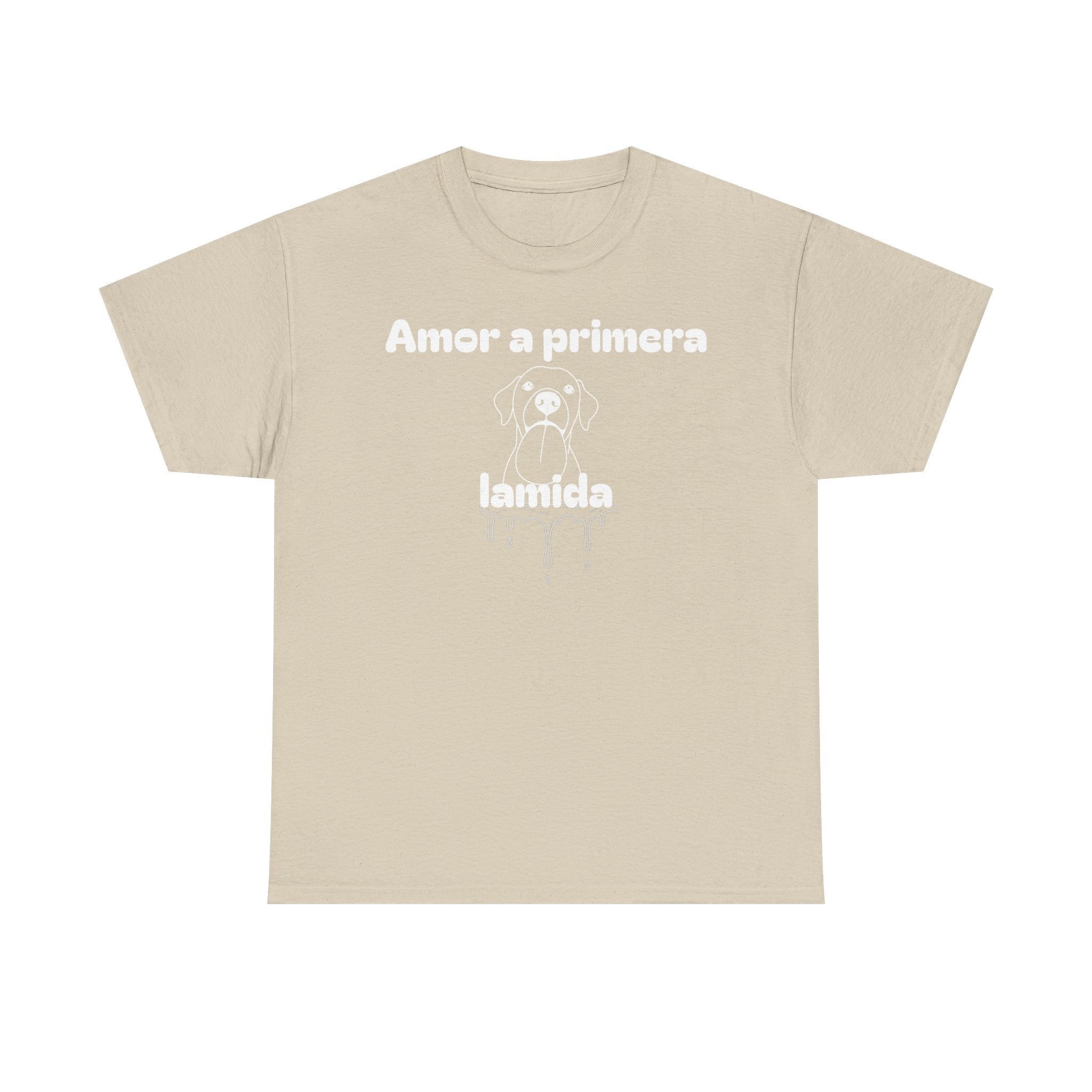 Unisex Pet Lover Tee - "Amor a primera lamida" - Perfect for Dog Lovers, Animal Enthusiasts, Gifts, Casual Wear, Cute Fashion