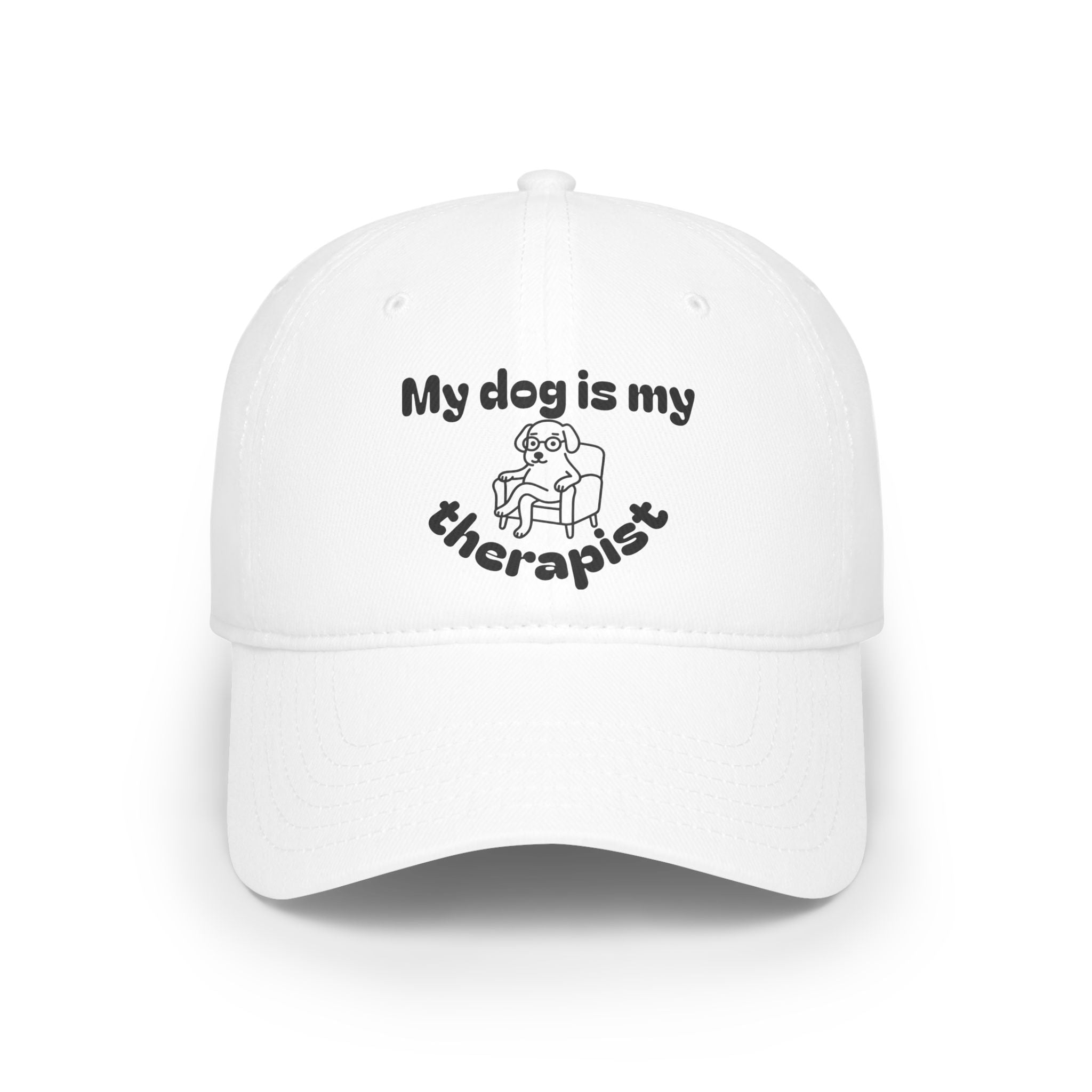 Cute Dog Therapist Cap, Low Profile Baseball Cap, Pet Lover Gift, Fun Hat for Dog Owners, Birthday, Dog Mom, Animal Therapy