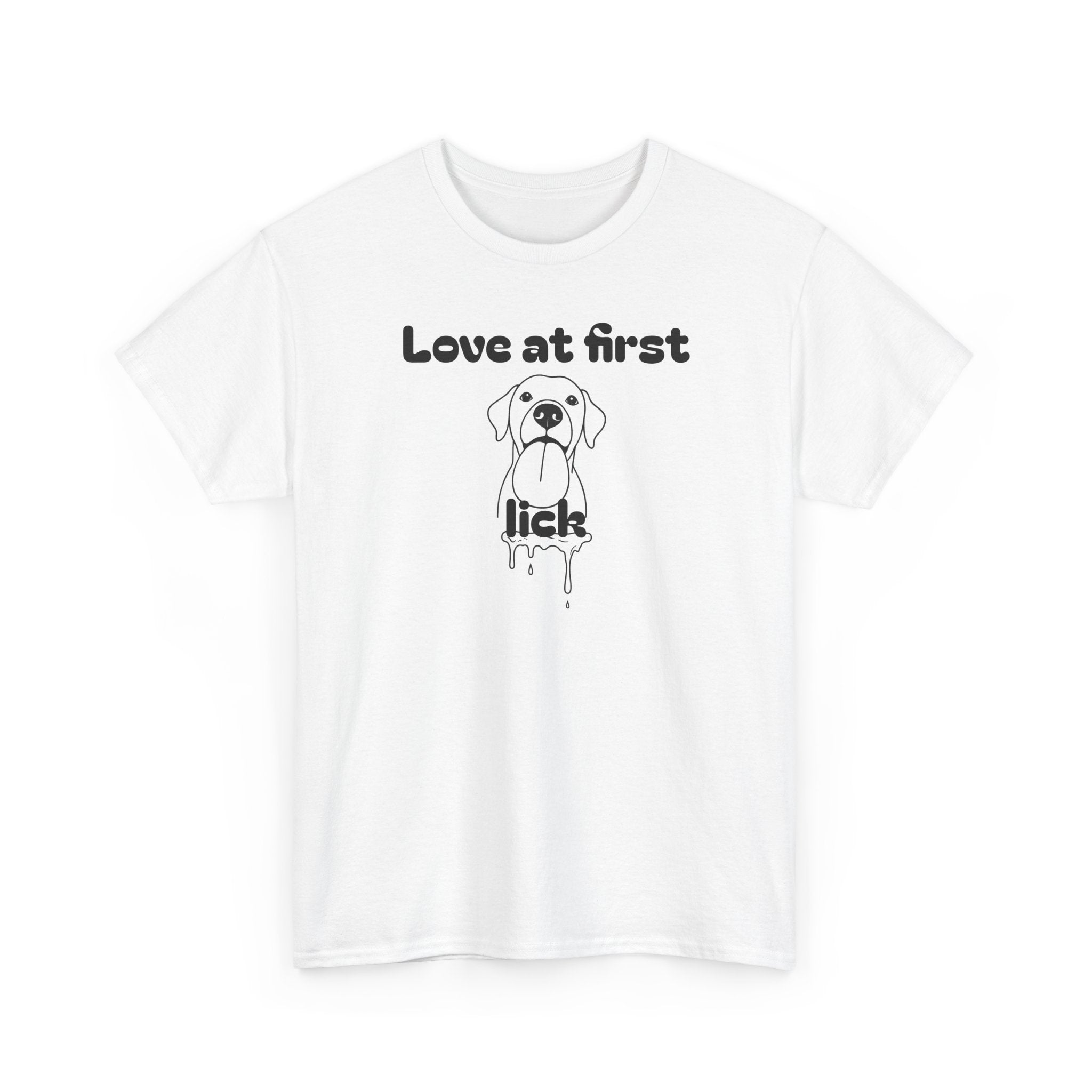 Unisex Pet Lover Tee - "Love at first lick" - Perfect for Dog Lovers, Animal Enthusiasts, Gifts, Casual Wear, Cute Fashion