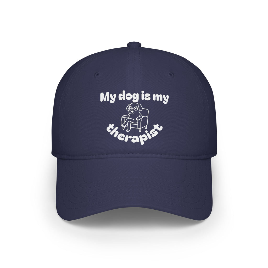 Cute Dog Therapist Cap, Low Profile Baseball Cap, Pet Lover Gift, Fun Hat for Dog Owners, Birthday, Dog Mom, Animal Therapy