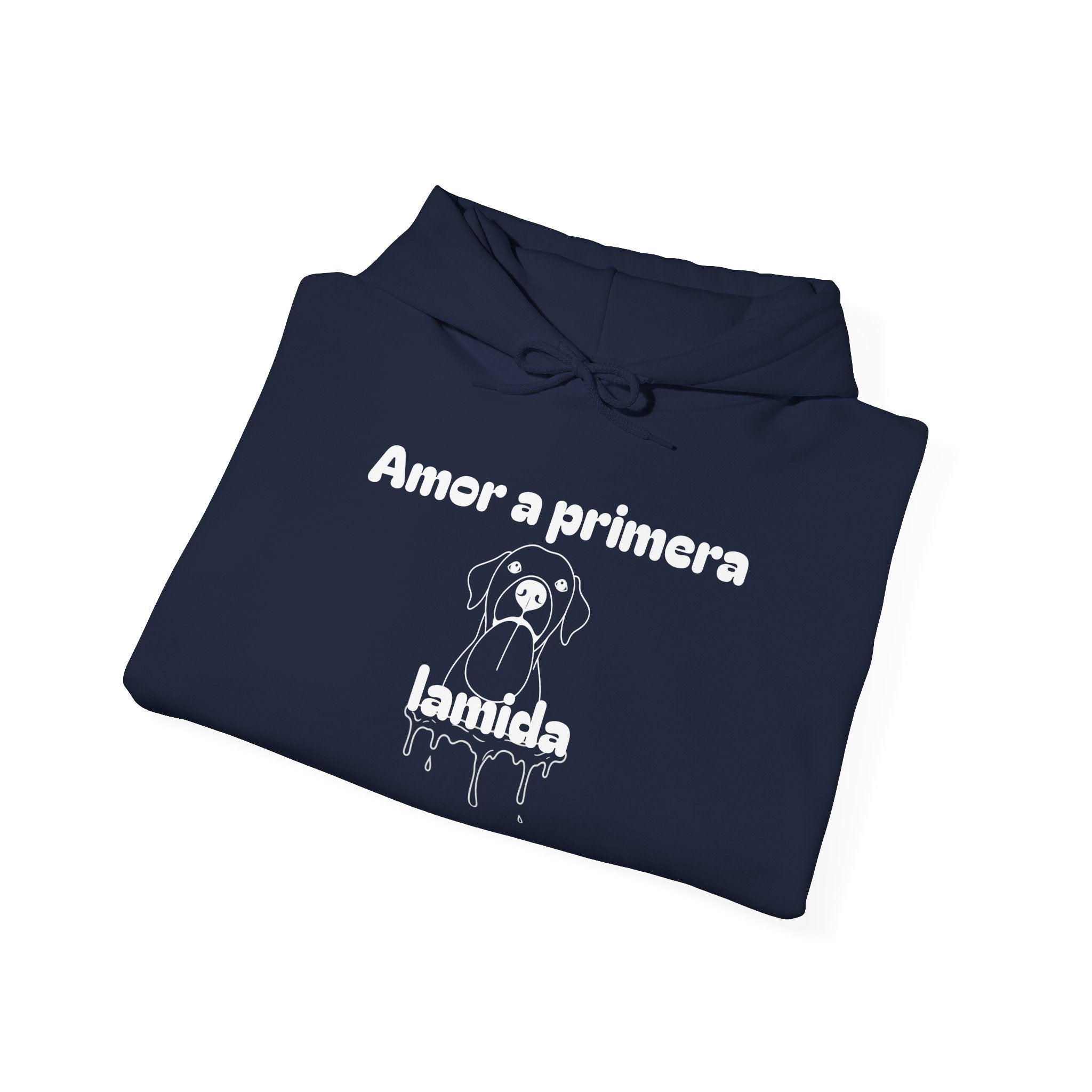 Amor a Primera Lamida Unisex Heavy Blend Hoodie, Cute Dog Sweatshirt, Pet Lover Gift, Cozy Fashion, Animal Lover Hoodie