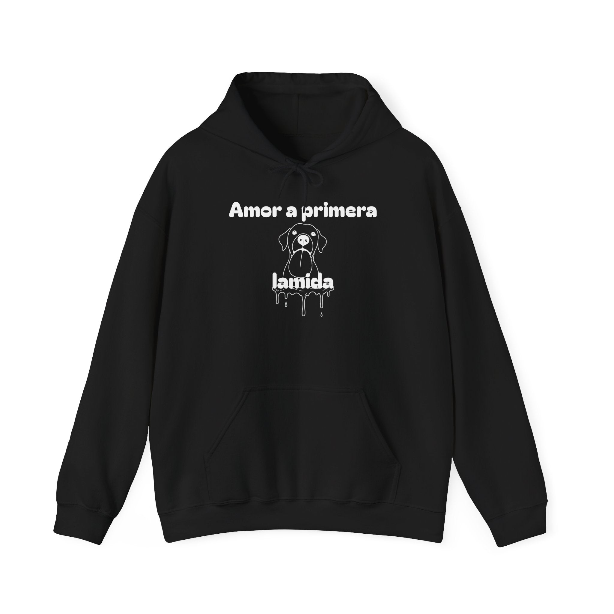 Amor a Primera Lamida Unisex Heavy Blend Hoodie, Cute Dog Sweatshirt, Pet Lover Gift, Cozy Fashion, Animal Lover Hoodie