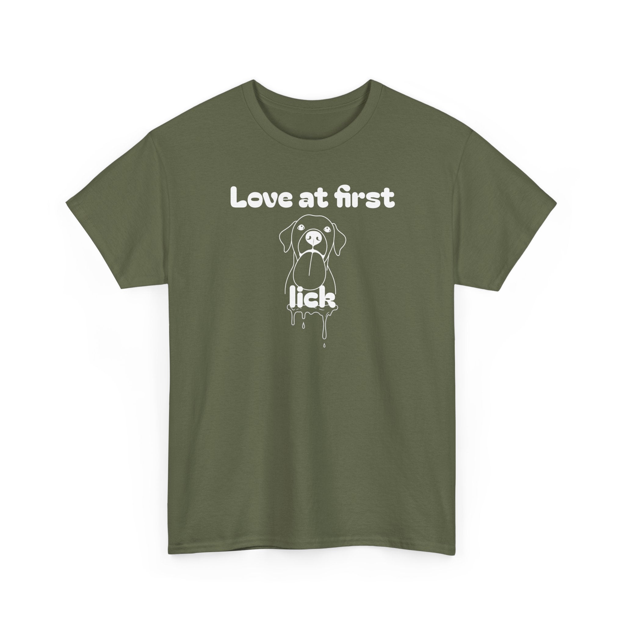 Unisex Pet Lover Tee - "Love at first lick" - Perfect for Dog Lovers, Animal Enthusiasts, Gifts, Casual Wear, Cute Fashion