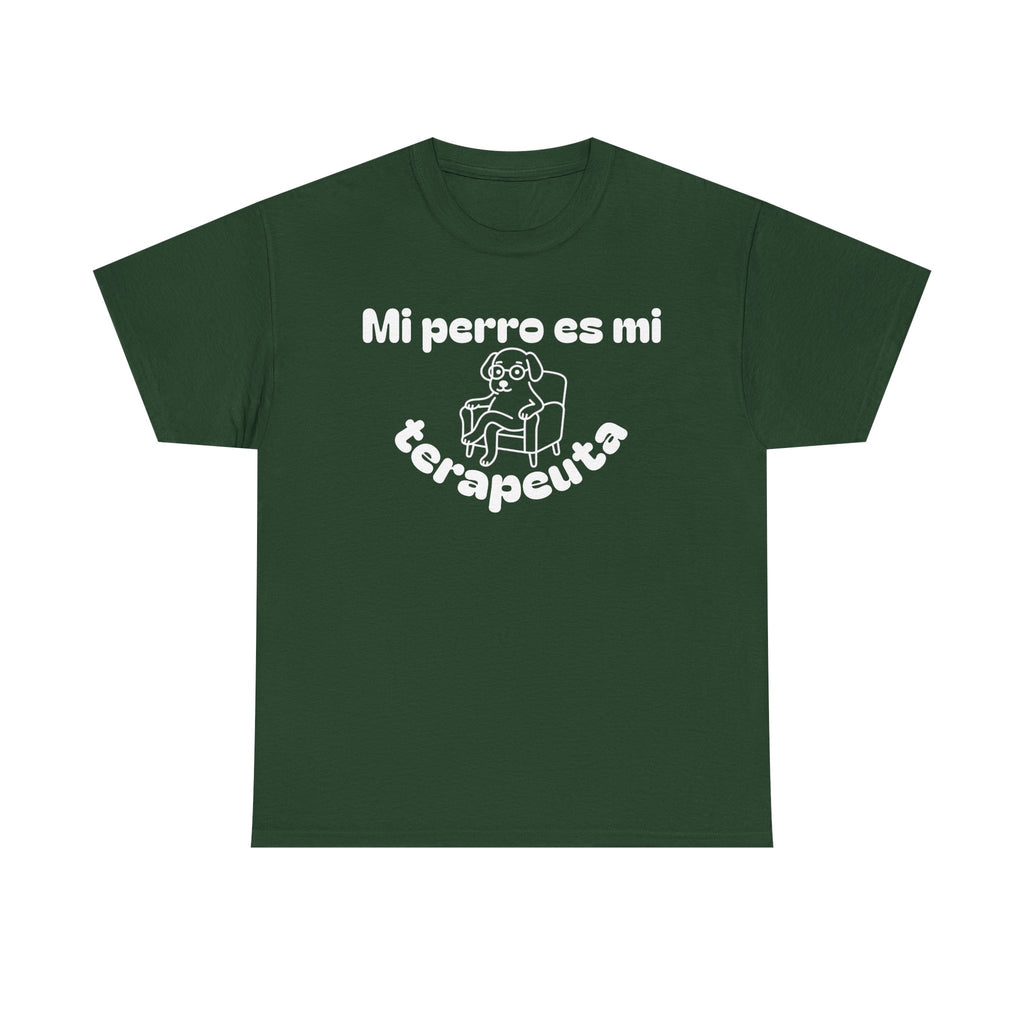 Unisex Heavy Cotton Tee with Fun Dog Therapy Quote, Pet Lover Gift, Casual T-Shirt for Dog Owners, Ideal for Everyday Wear
