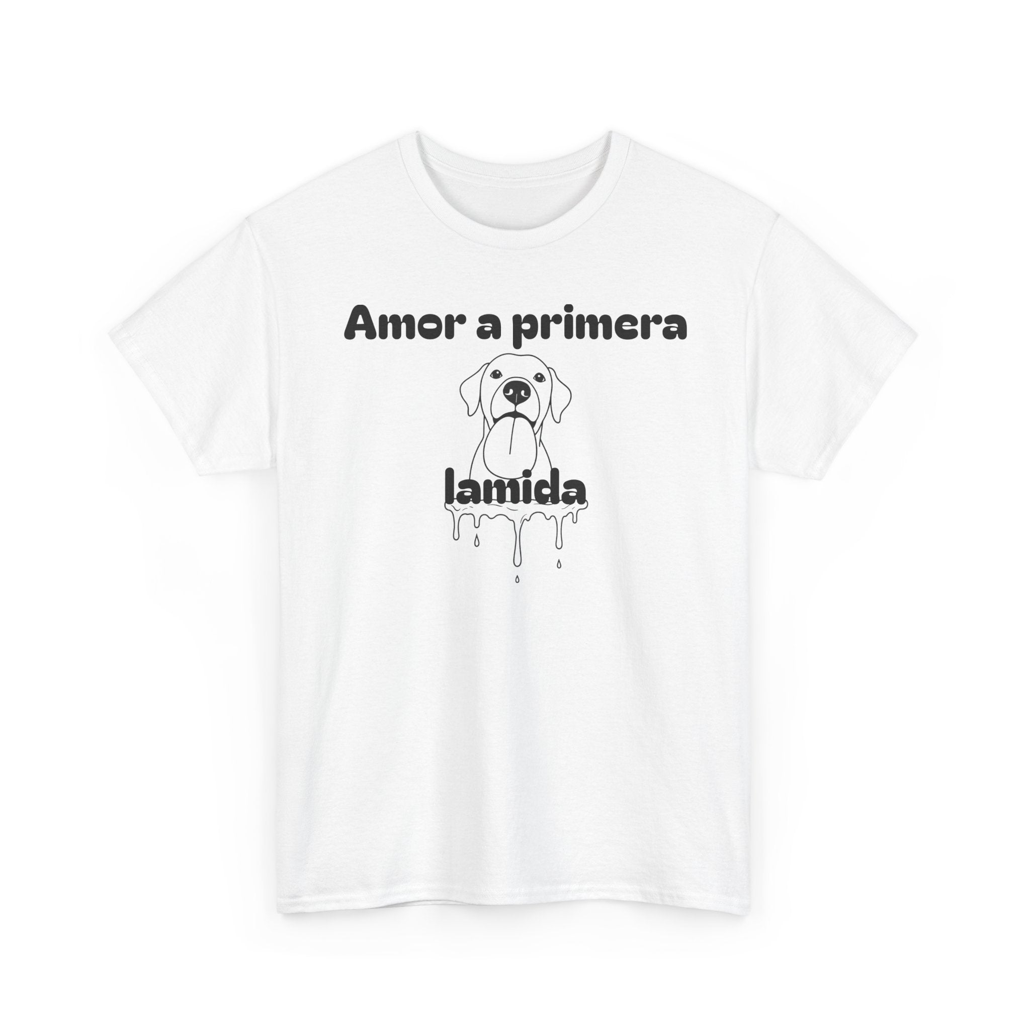 Unisex Pet Lover Tee - "Amor a primera lamida" - Perfect for Dog Lovers, Animal Enthusiasts, Gifts, Casual Wear, Cute Fashion