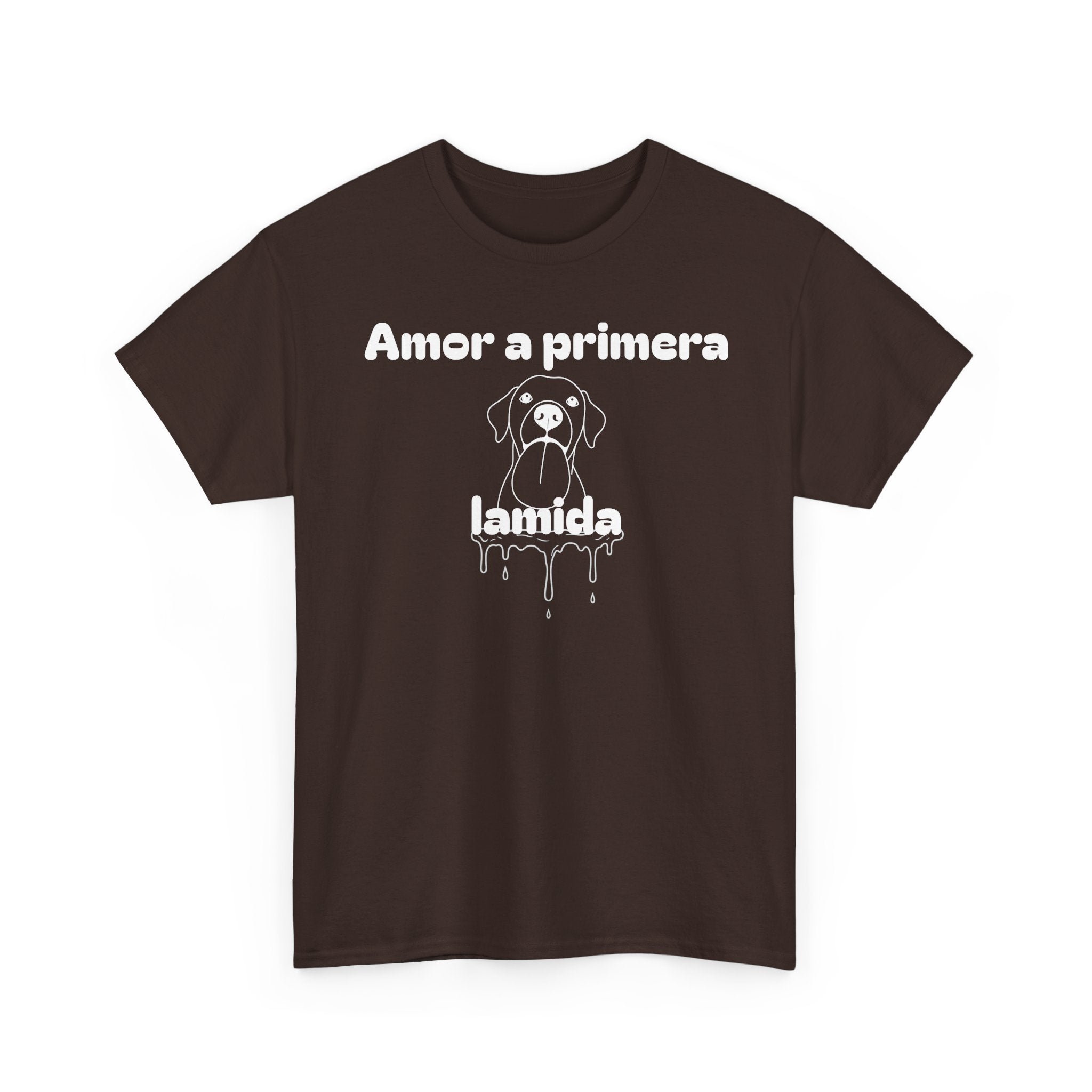 Unisex Pet Lover Tee - "Amor a primera lamida" - Perfect for Dog Lovers, Animal Enthusiasts, Gifts, Casual Wear, Cute Fashion