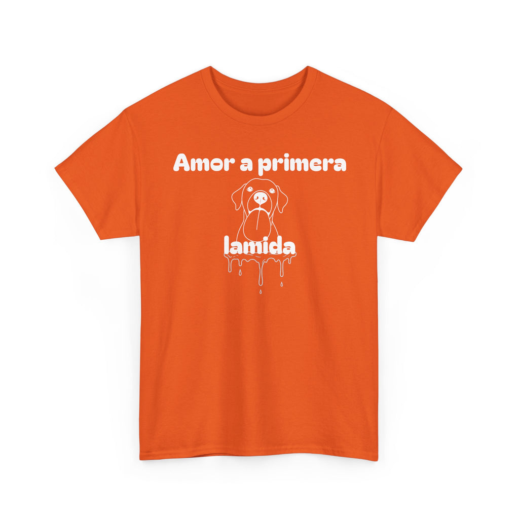 Unisex Pet Lover Tee - "Amor a primera lamida" - Perfect for Dog Lovers, Animal Enthusiasts, Gifts, Casual Wear, Cute Fashion