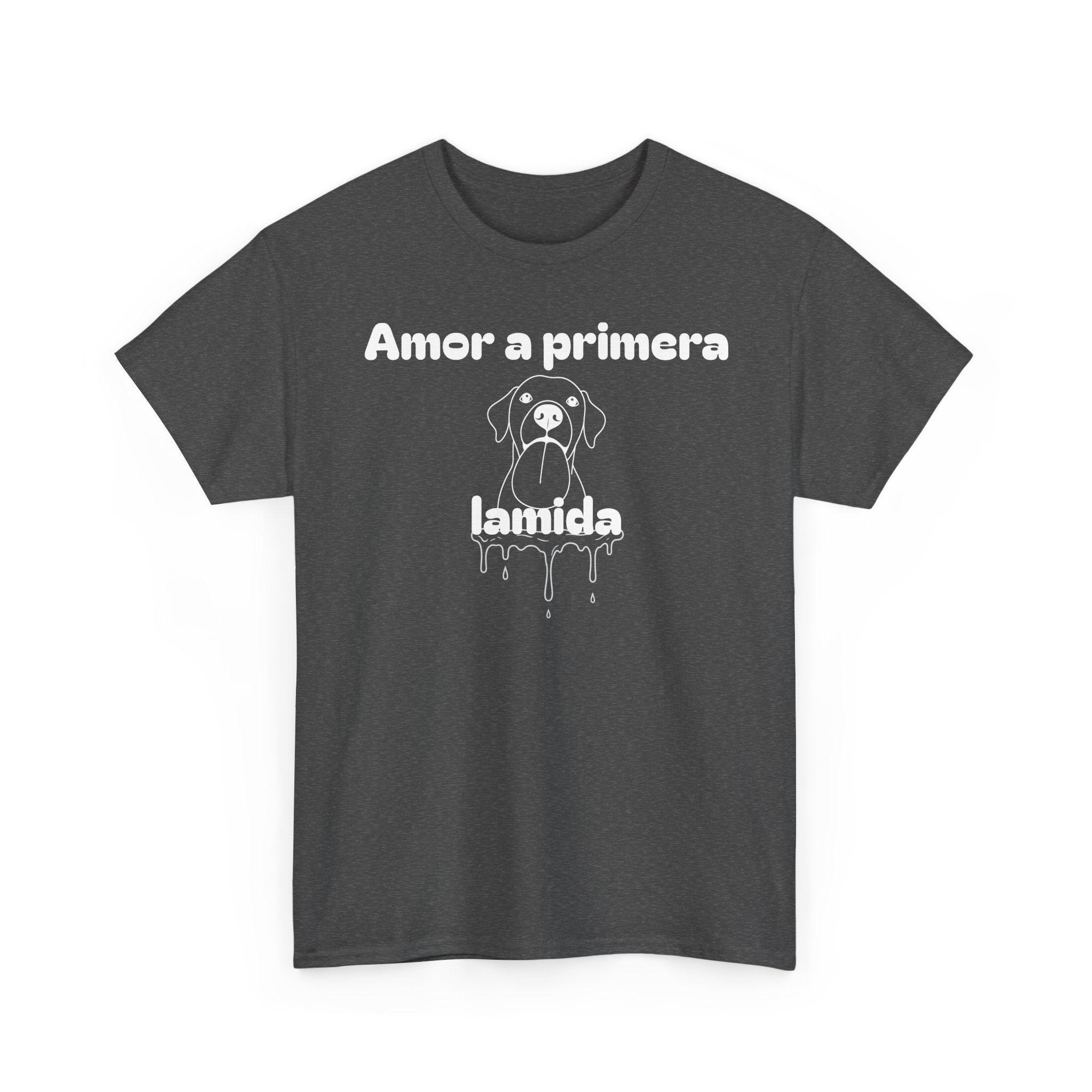Unisex Pet Lover Tee - "Amor a primera lamida" - Perfect for Dog Lovers, Animal Enthusiasts, Gifts, Casual Wear, Cute Fashion