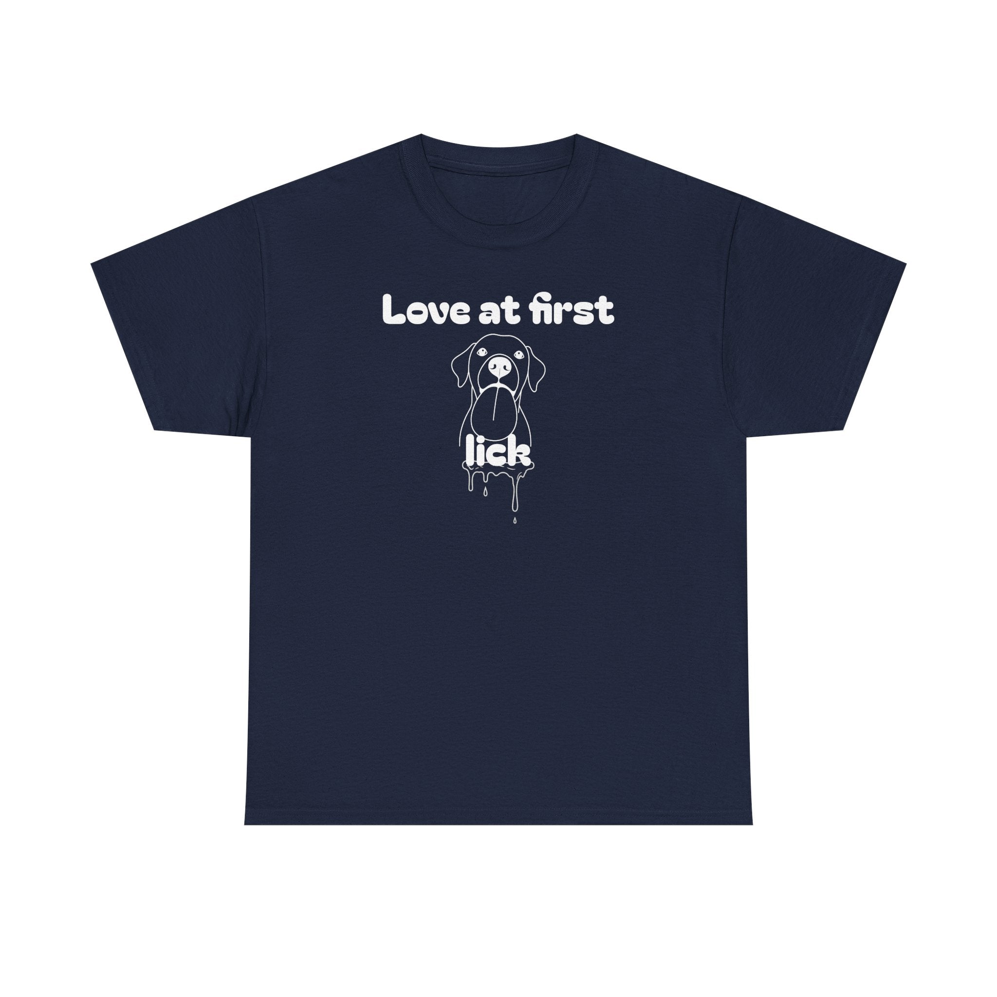Unisex Pet Lover Tee - "Love at first lick" - Perfect for Dog Lovers, Animal Enthusiasts, Gifts, Casual Wear, Cute Fashion