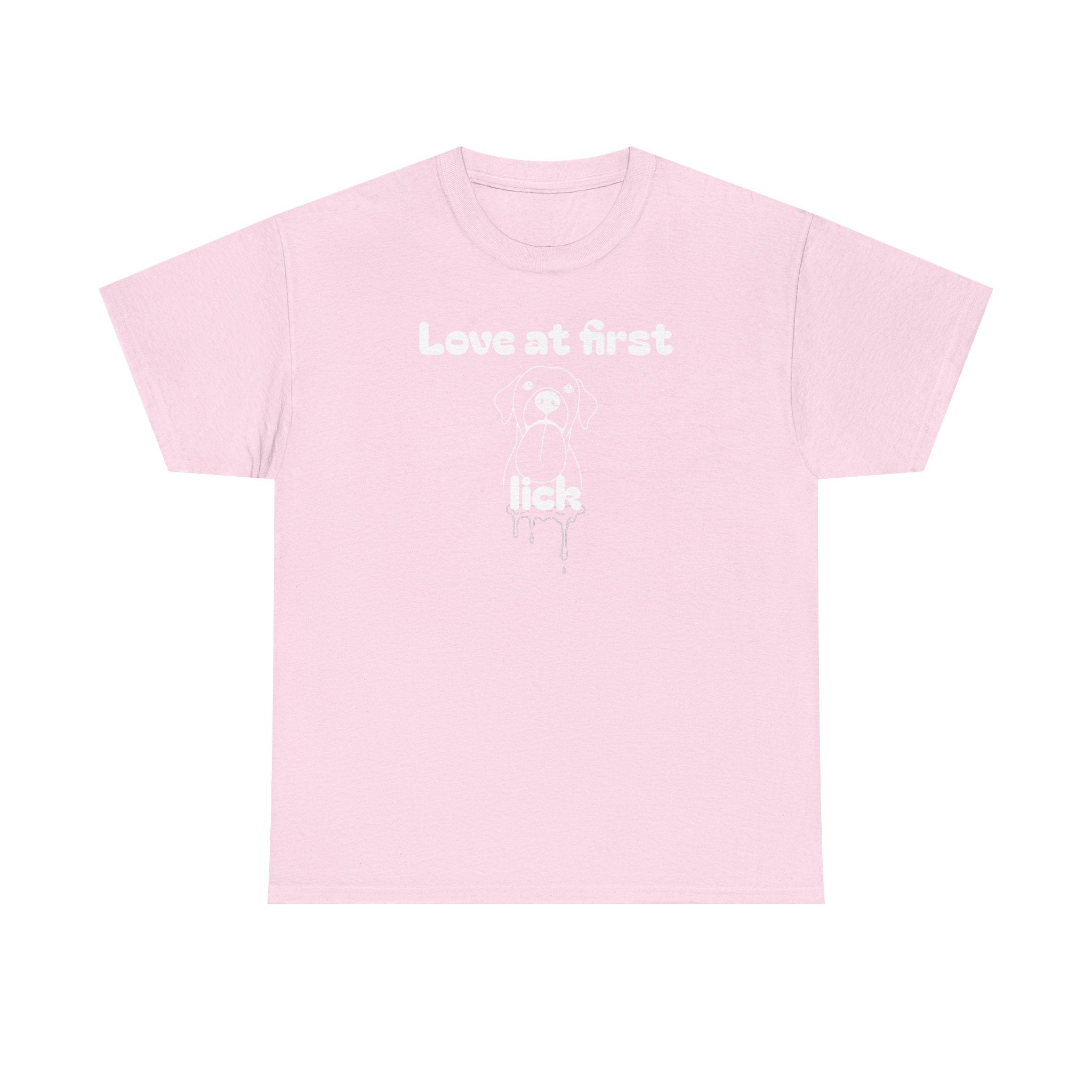 Unisex Pet Lover Tee - "Love at first lick" - Perfect for Dog Lovers, Animal Enthusiasts, Gifts, Casual Wear, Cute Fashion