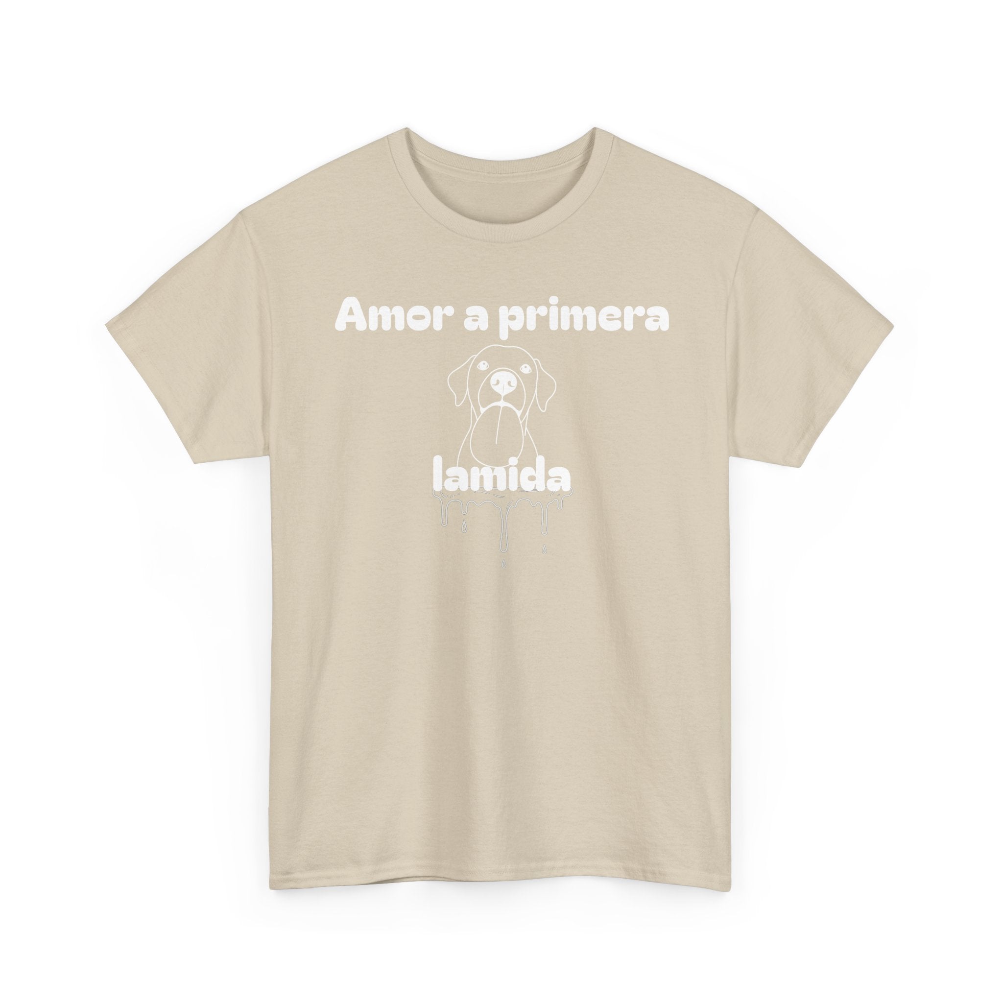 Unisex Pet Lover Tee - "Amor a primera lamida" - Perfect for Dog Lovers, Animal Enthusiasts, Gifts, Casual Wear, Cute Fashion