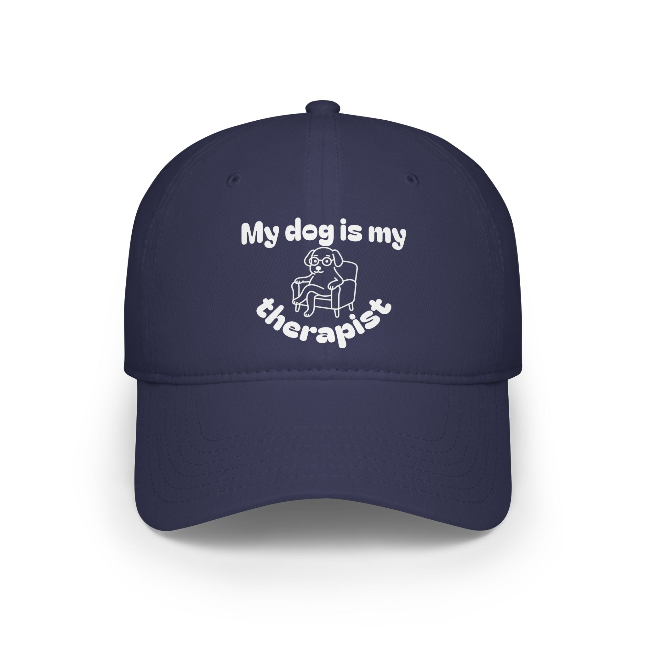 Cute Dog Therapist Cap, Low Profile Baseball Cap, Pet Lover Gift, Fun Hat for Dog Owners, Birthday, Dog Mom, Animal Therapy