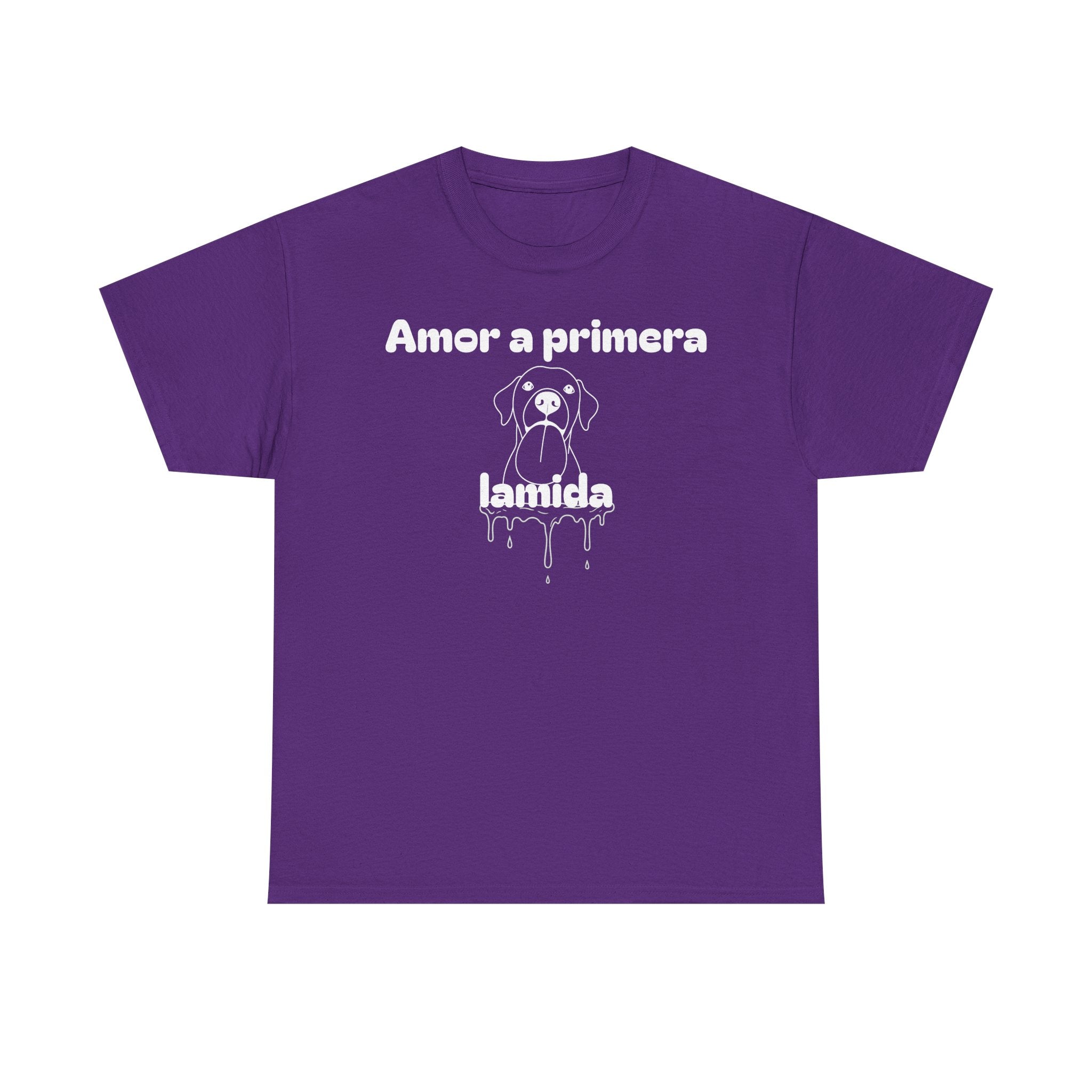 Unisex Pet Lover Tee - "Amor a primera lamida" - Perfect for Dog Lovers, Animal Enthusiasts, Gifts, Casual Wear, Cute Fashion