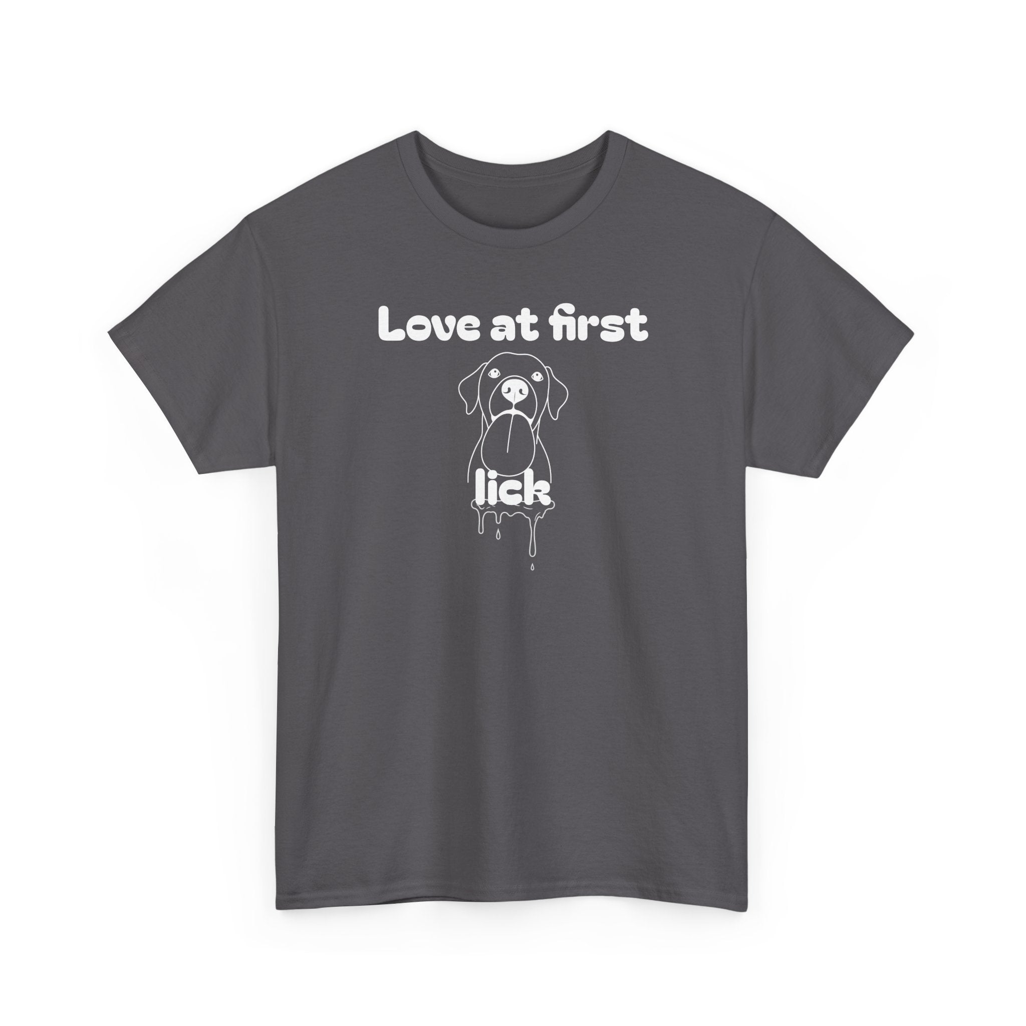 Unisex Pet Lover Tee - "Love at first lick" - Perfect for Dog Lovers, Animal Enthusiasts, Gifts, Casual Wear, Cute Fashion