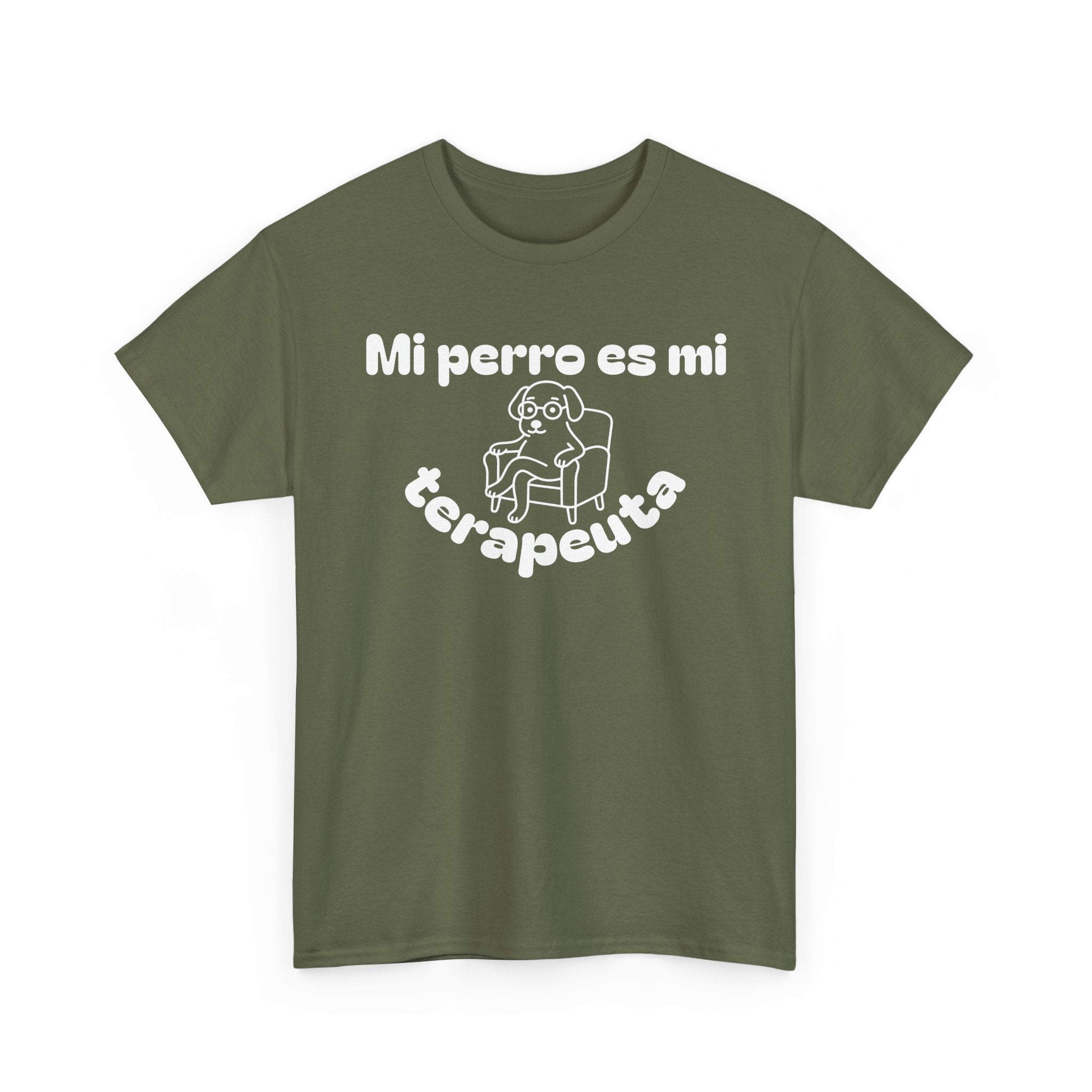 Unisex Heavy Cotton Tee with Fun Dog Therapy Quote, Pet Lover Gift, Casual T-Shirt for Dog Owners, Ideal for Everyday Wear