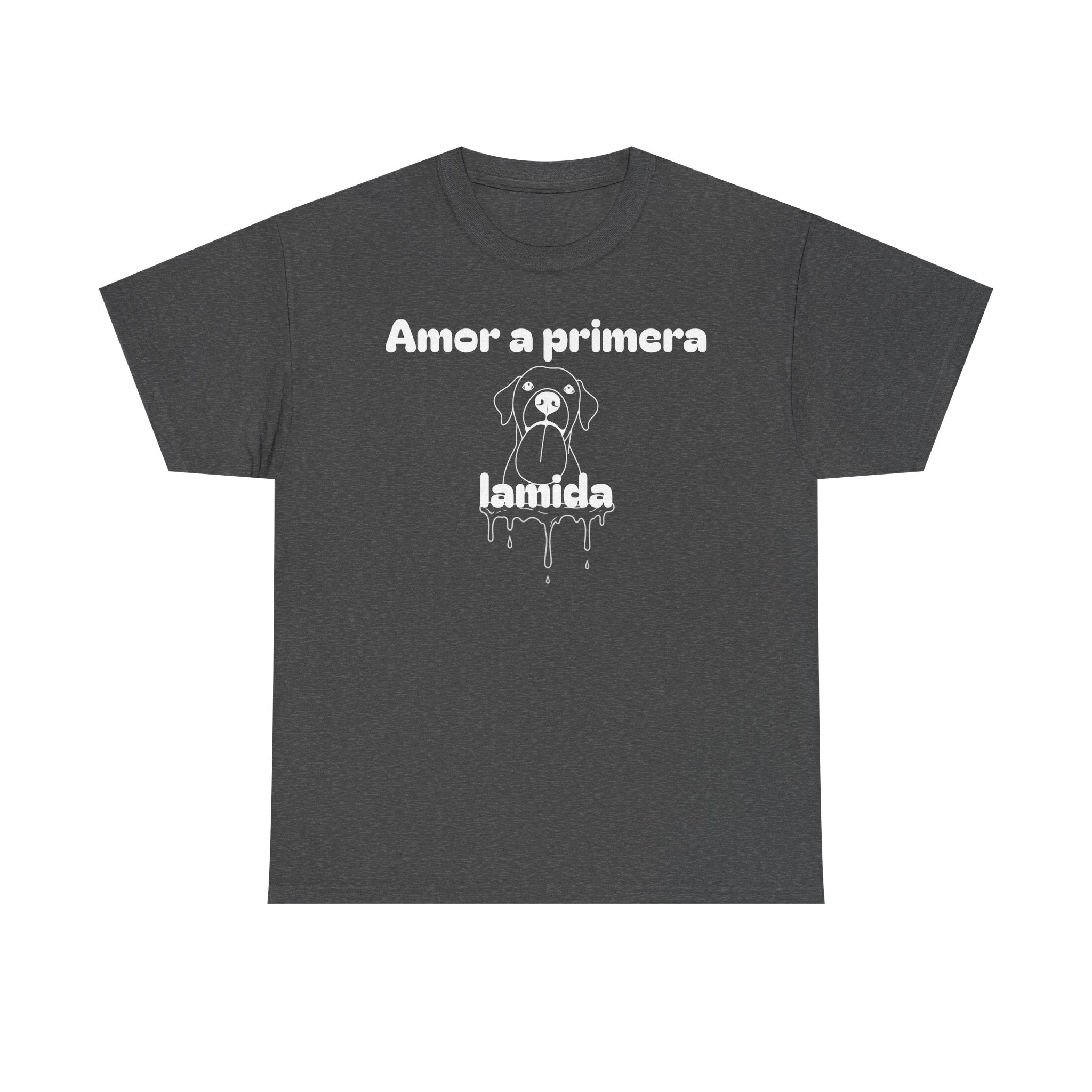 Unisex Pet Lover Tee - "Amor a primera lamida" - Perfect for Dog Lovers, Animal Enthusiasts, Gifts, Casual Wear, Cute Fashion