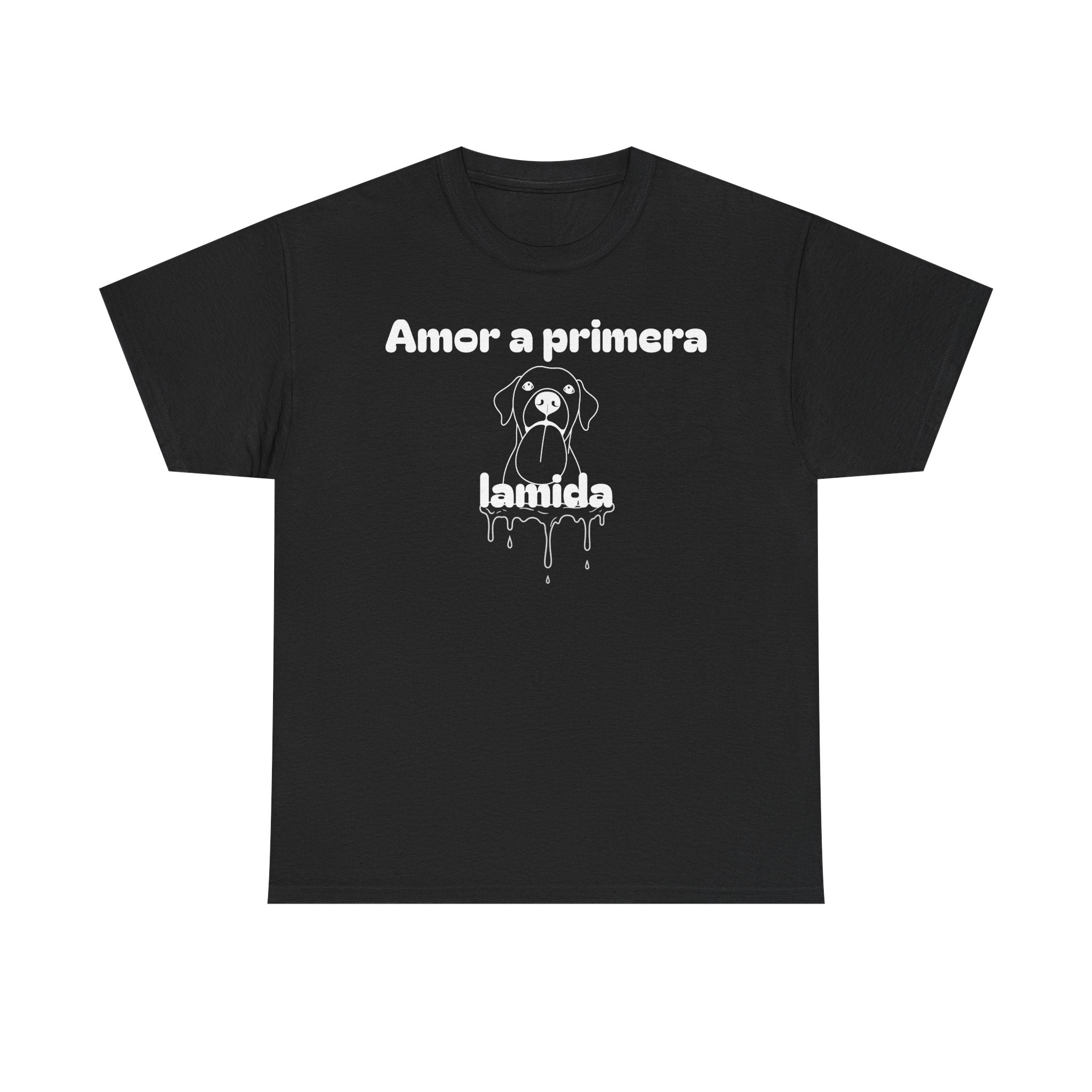 Unisex Pet Lover Tee - "Amor a primera lamida" - Perfect for Dog Lovers, Animal Enthusiasts, Gifts, Casual Wear, Cute Fashion