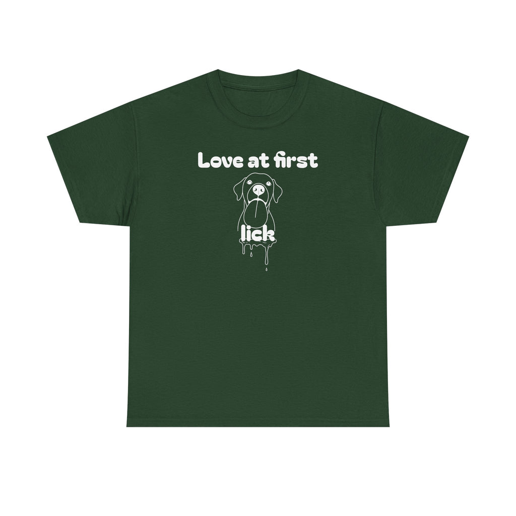Unisex Pet Lover Tee - "Love at first lick" - Perfect for Dog Lovers, Animal Enthusiasts, Gifts, Casual Wear, Cute Fashion