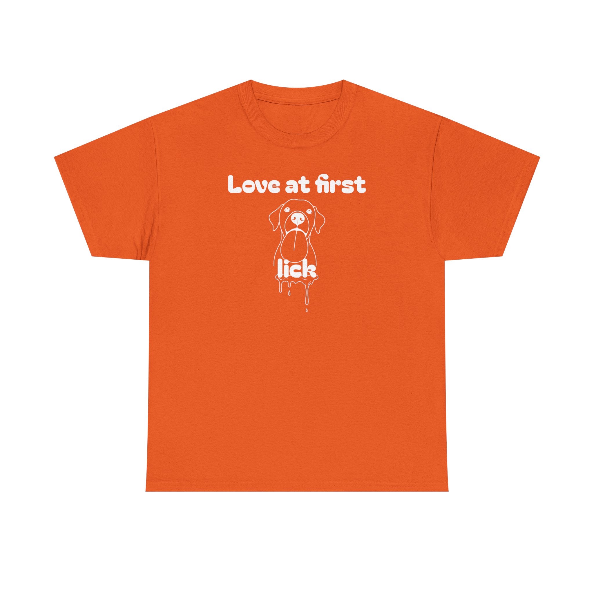 Unisex Pet Lover Tee - "Love at first lick" - Perfect for Dog Lovers, Animal Enthusiasts, Gifts, Casual Wear, Cute Fashion