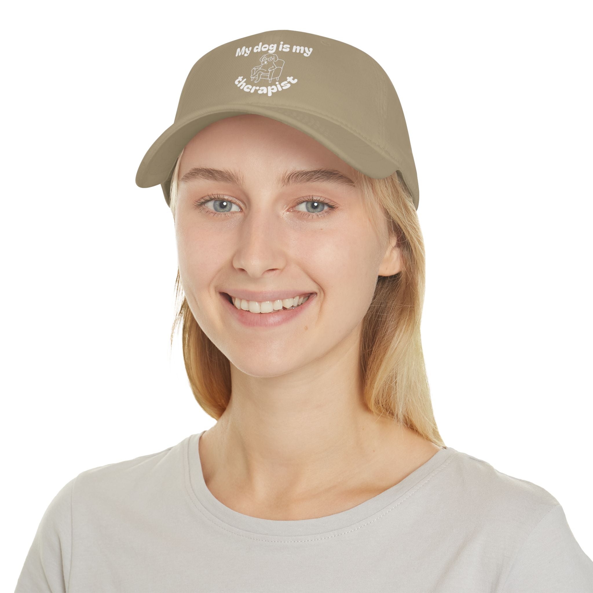 Cute Dog Therapist Cap, Low Profile Baseball Cap, Pet Lover Gift, Fun Hat for Dog Owners, Birthday, Dog Mom, Animal Therapy