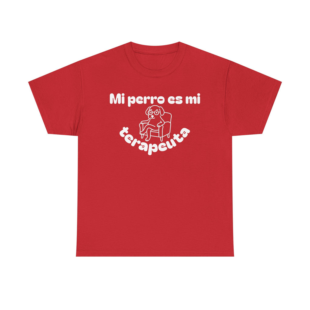Unisex Heavy Cotton Tee with Fun Dog Therapy Quote, Pet Lover Gift, Casual T-Shirt for Dog Owners, Ideal for Everyday Wear