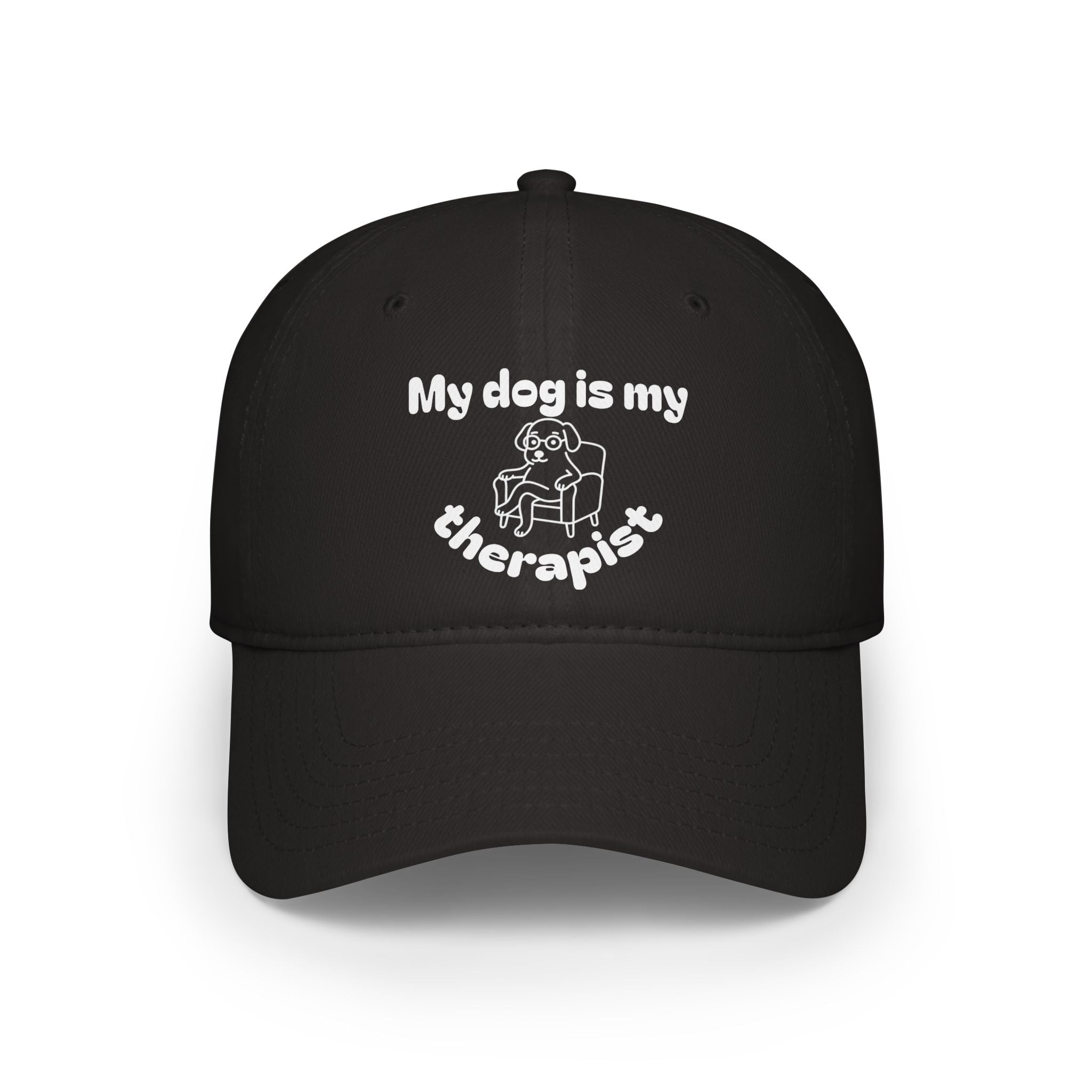 Cute Dog Therapist Cap, Low Profile Baseball Cap, Pet Lover Gift, Fun Hat for Dog Owners, Birthday, Dog Mom, Animal Therapy