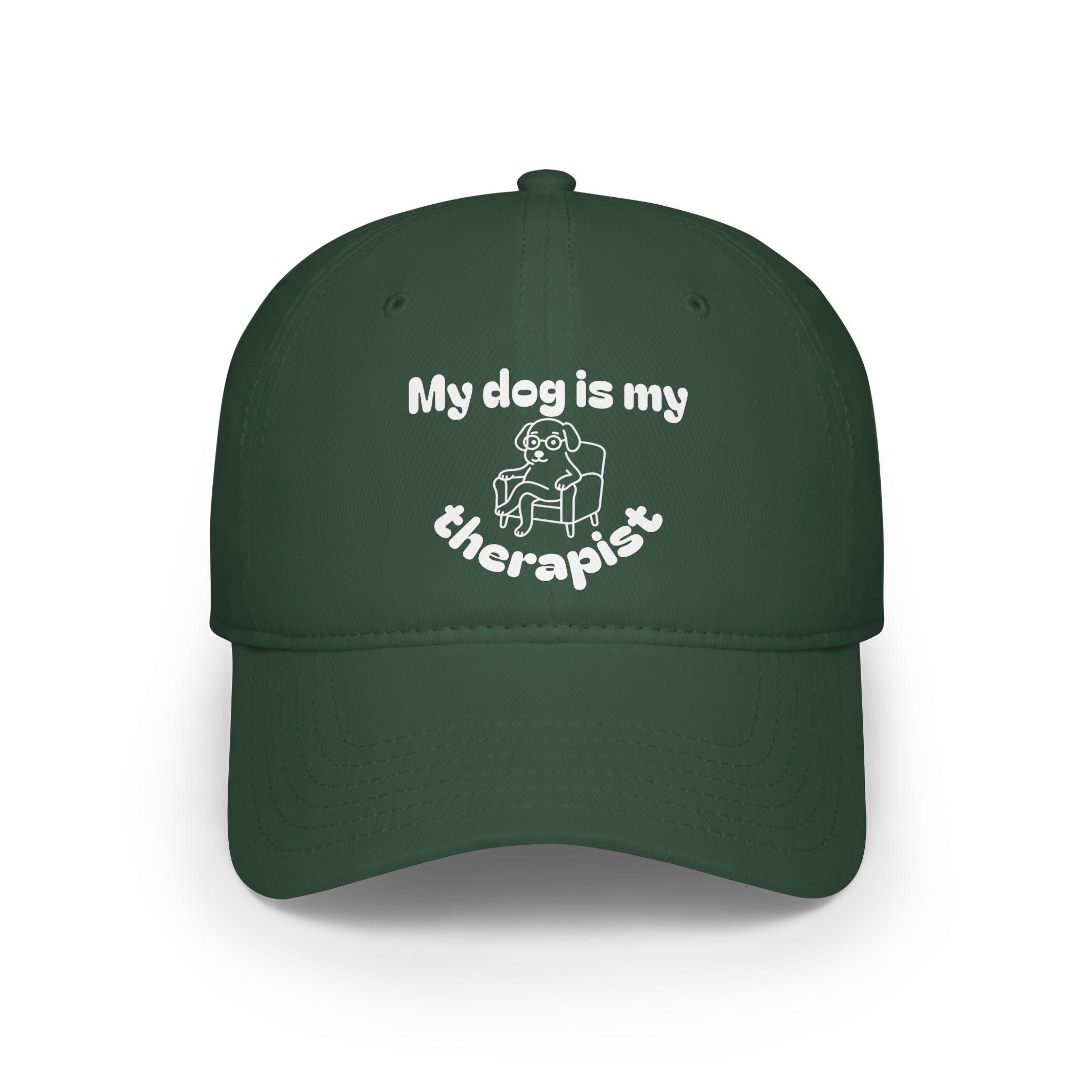 Cute Dog Therapist Cap, Low Profile Baseball Cap, Pet Lover Gift, Fun Hat for Dog Owners, Birthday, Dog Mom, Animal Therapy