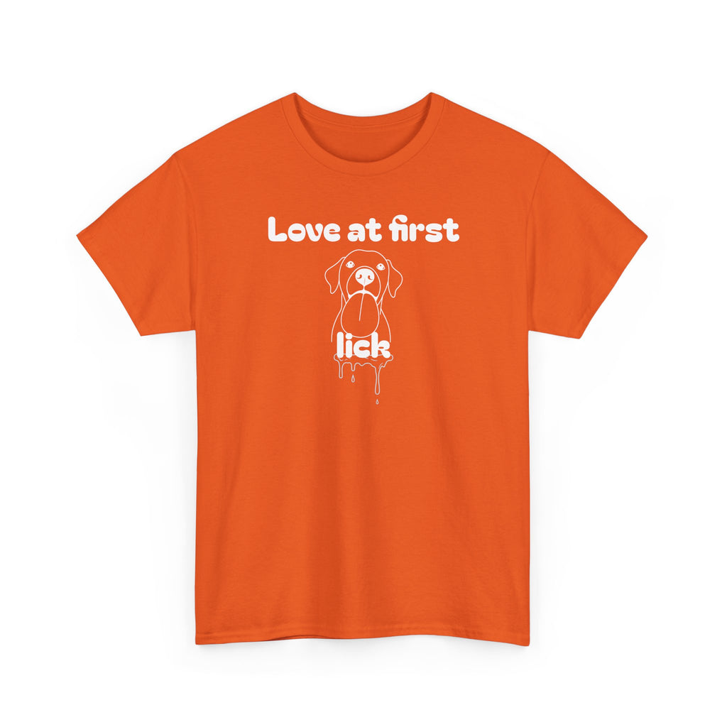 Unisex Pet Lover Tee - "Love at first lick" - Perfect for Dog Lovers, Animal Enthusiasts, Gifts, Casual Wear, Cute Fashion