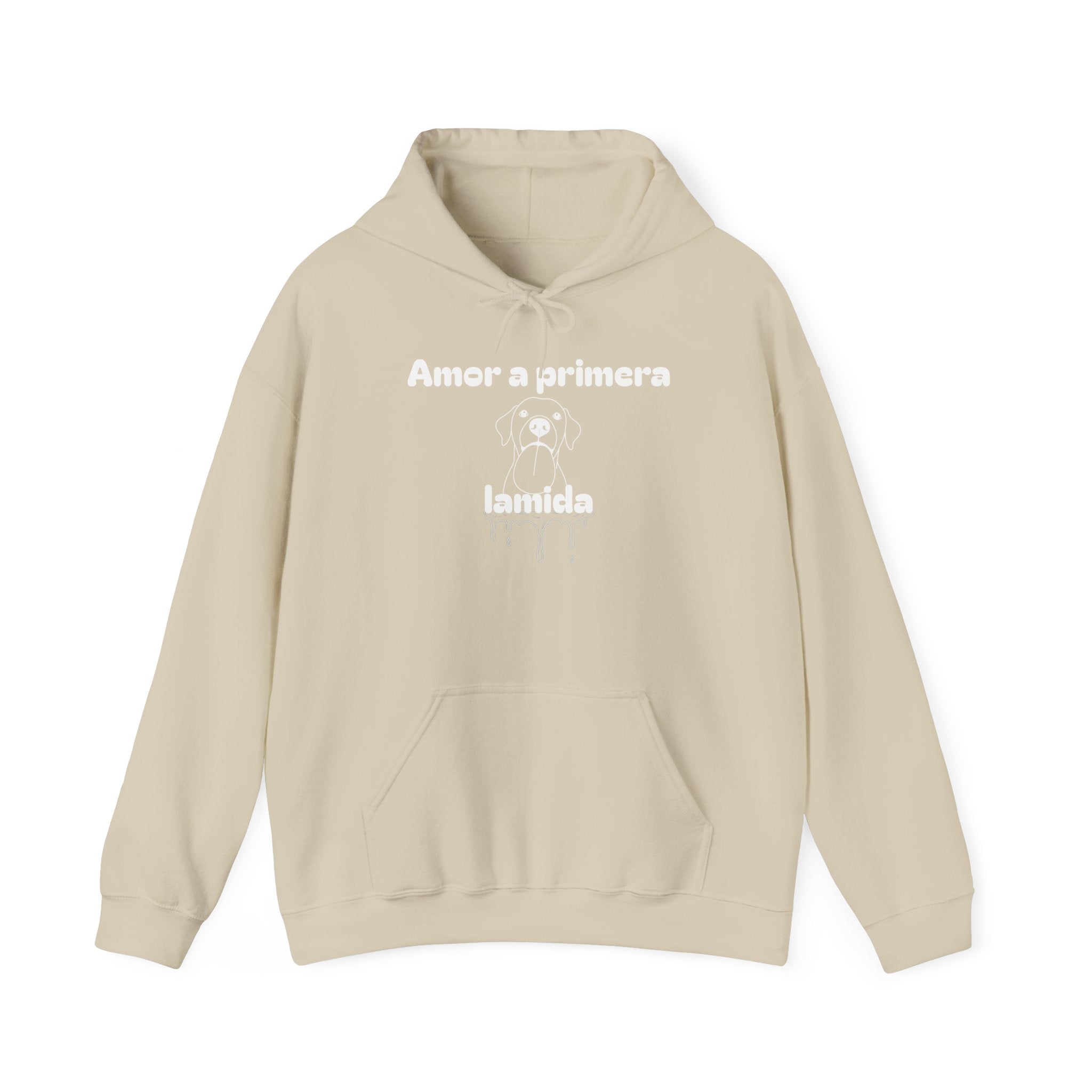 Amor a Primera Lamida Unisex Heavy Blend Hoodie, Cute Dog Sweatshirt, Pet Lover Gift, Cozy Fashion, Animal Lover Hoodie