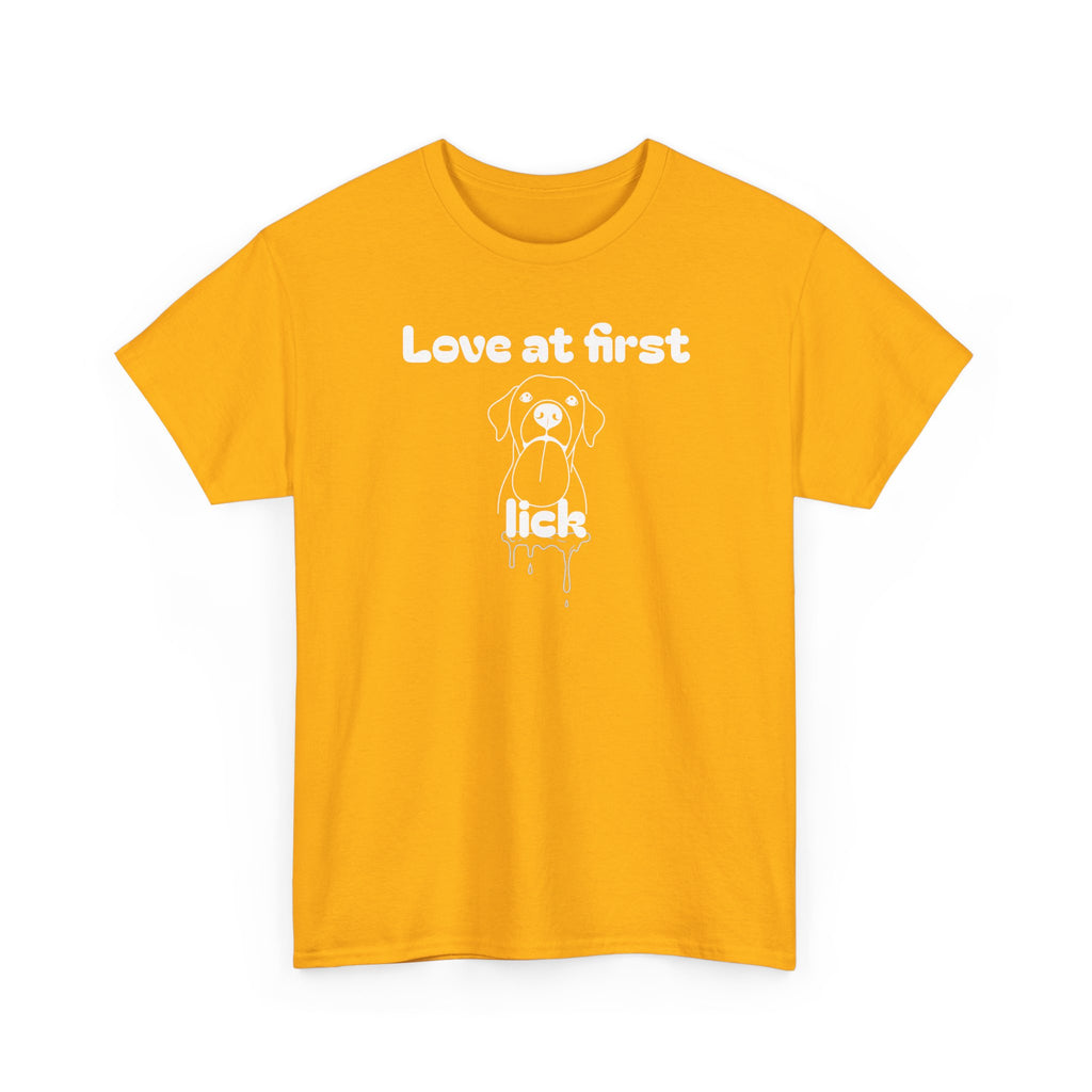 Unisex Pet Lover Tee - "Love at first lick" - Perfect for Dog Lovers, Animal Enthusiasts, Gifts, Casual Wear, Cute Fashion