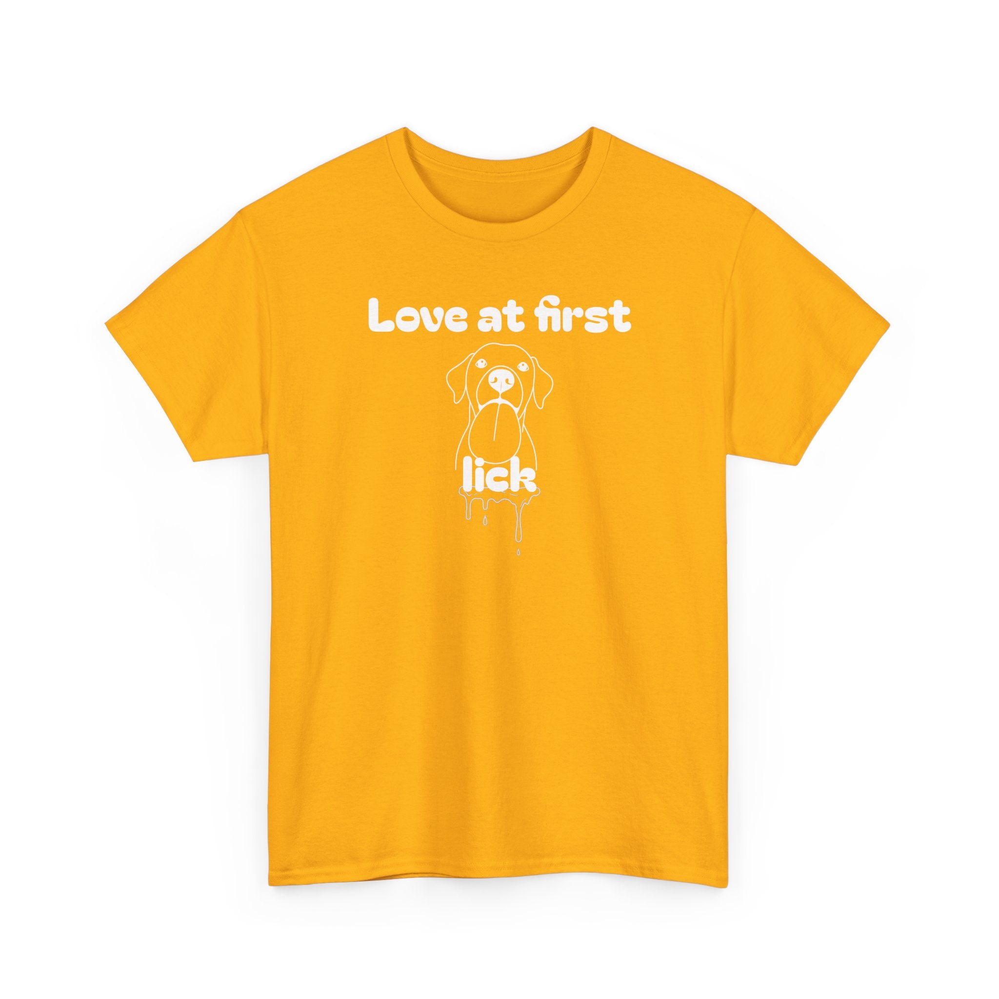 Unisex Pet Lover Tee - "Love at first lick" - Perfect for Dog Lovers, Animal Enthusiasts, Gifts, Casual Wear, Cute Fashion