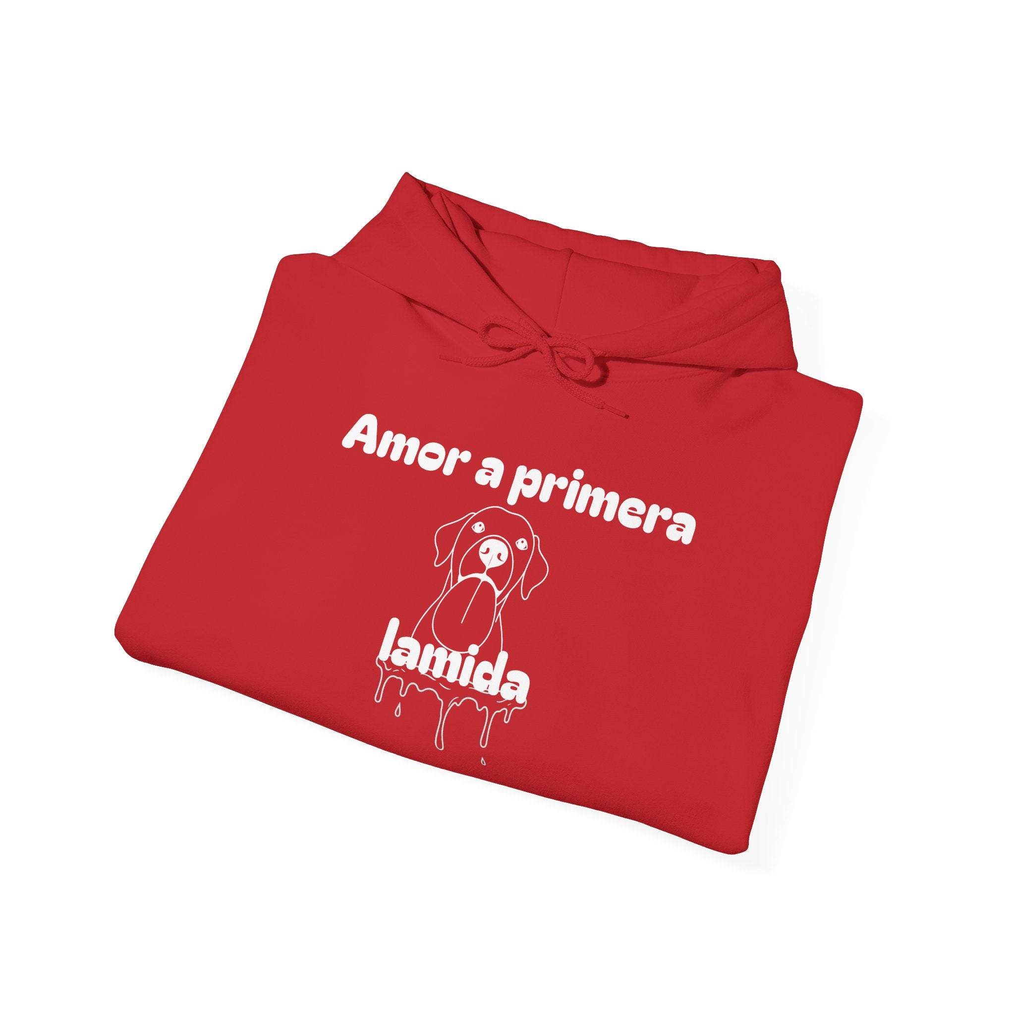 Amor a Primera Lamida Unisex Heavy Blend Hoodie, Cute Dog Sweatshirt, Pet Lover Gift, Cozy Fashion, Animal Lover Hoodie
