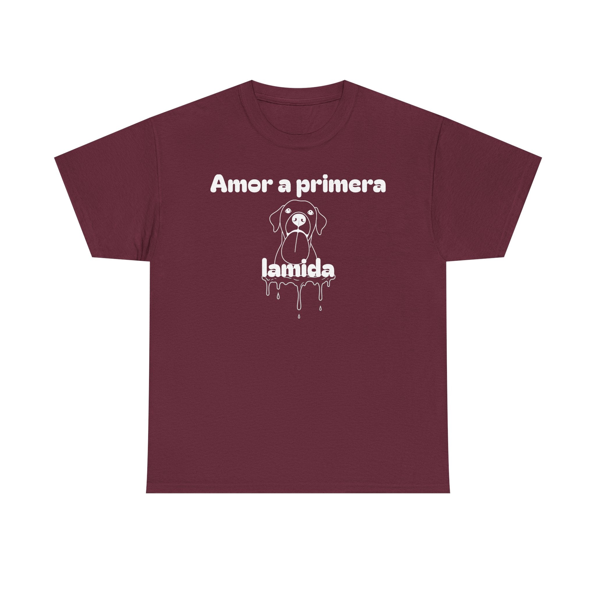 Unisex Pet Lover Tee - "Amor a primera lamida" - Perfect for Dog Lovers, Animal Enthusiasts, Gifts, Casual Wear, Cute Fashion
