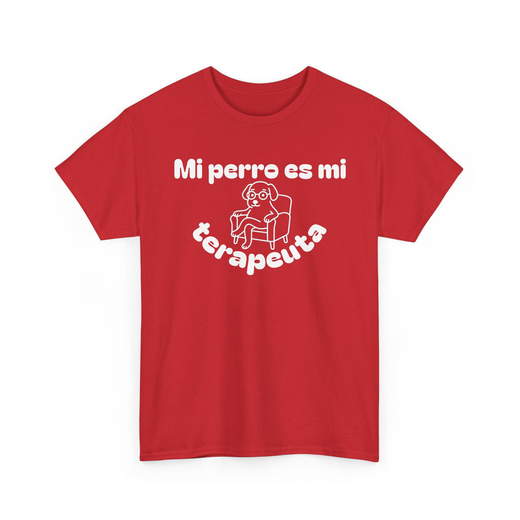 Unisex Heavy Cotton Tee with Fun Dog Therapy Quote, Pet Lover Gift, Casual T-Shirt for Dog Owners, Ideal for Everyday Wear