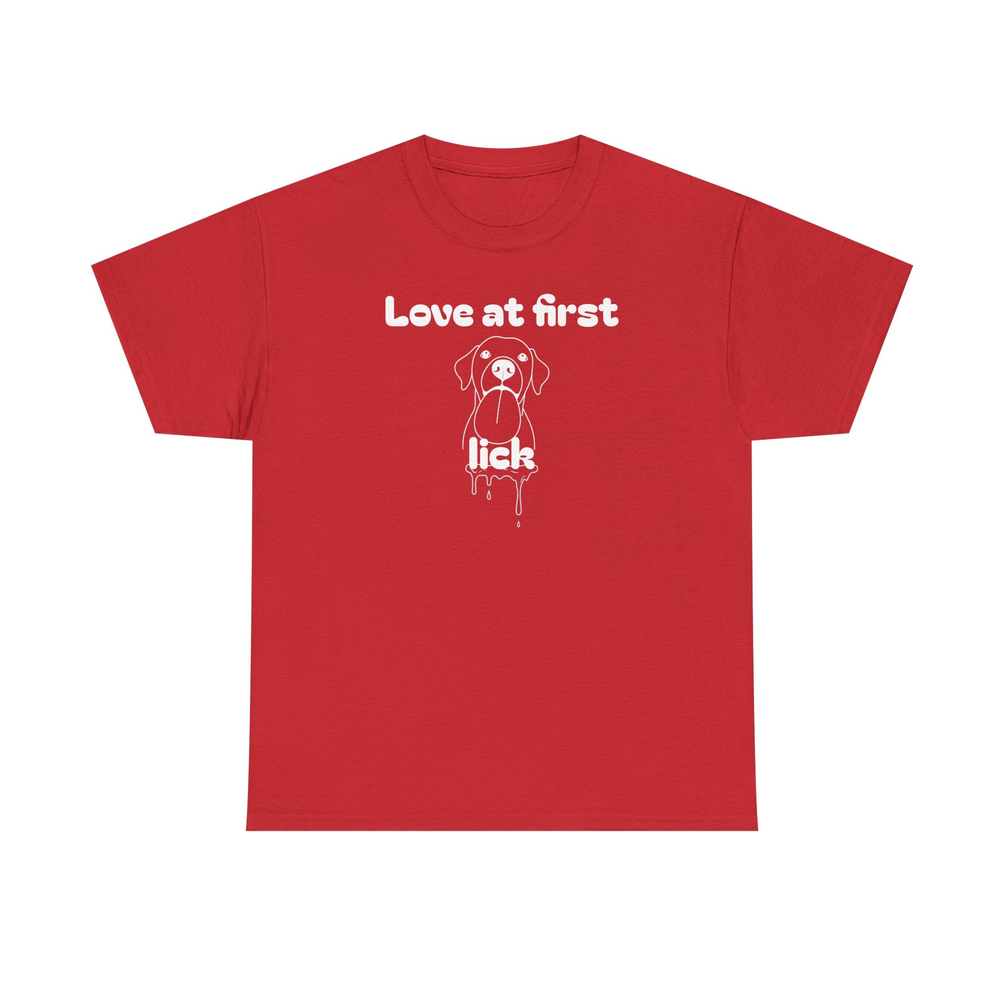 Unisex Pet Lover Tee - "Love at first lick" - Perfect for Dog Lovers, Animal Enthusiasts, Gifts, Casual Wear, Cute Fashion