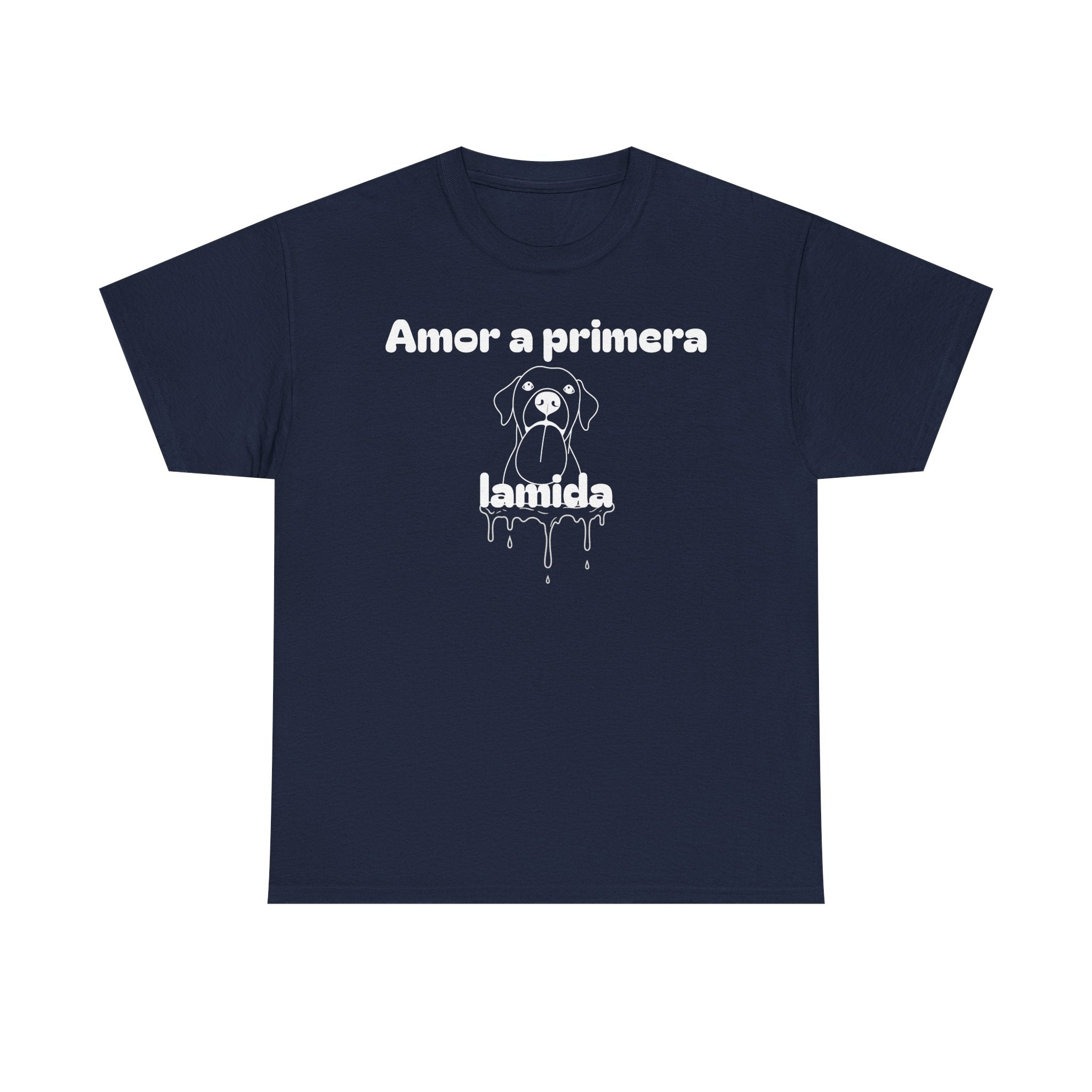 Unisex Pet Lover Tee - "Amor a primera lamida" - Perfect for Dog Lovers, Animal Enthusiasts, Gifts, Casual Wear, Cute Fashion