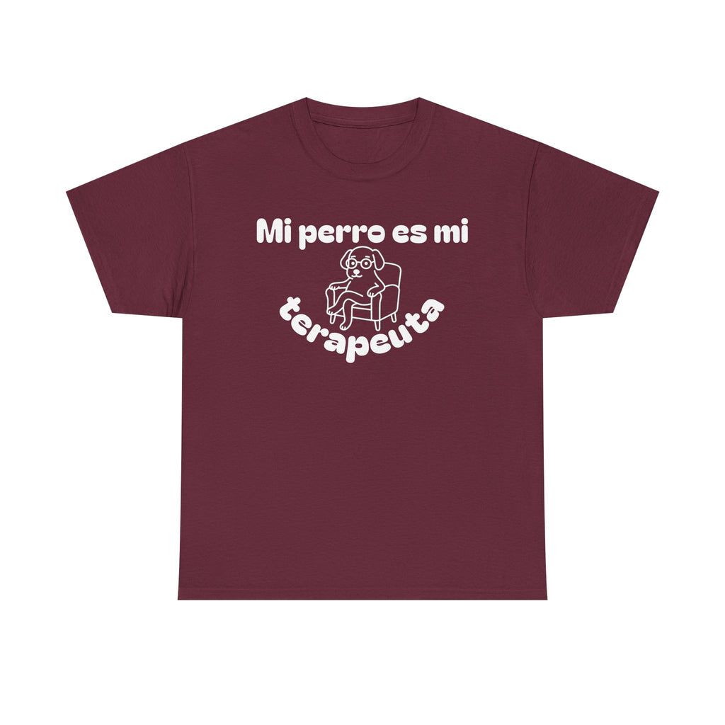 Unisex Heavy Cotton Tee with Fun Dog Therapy Quote, Pet Lover Gift, Casual T-Shirt for Dog Owners, Ideal for Everyday Wear