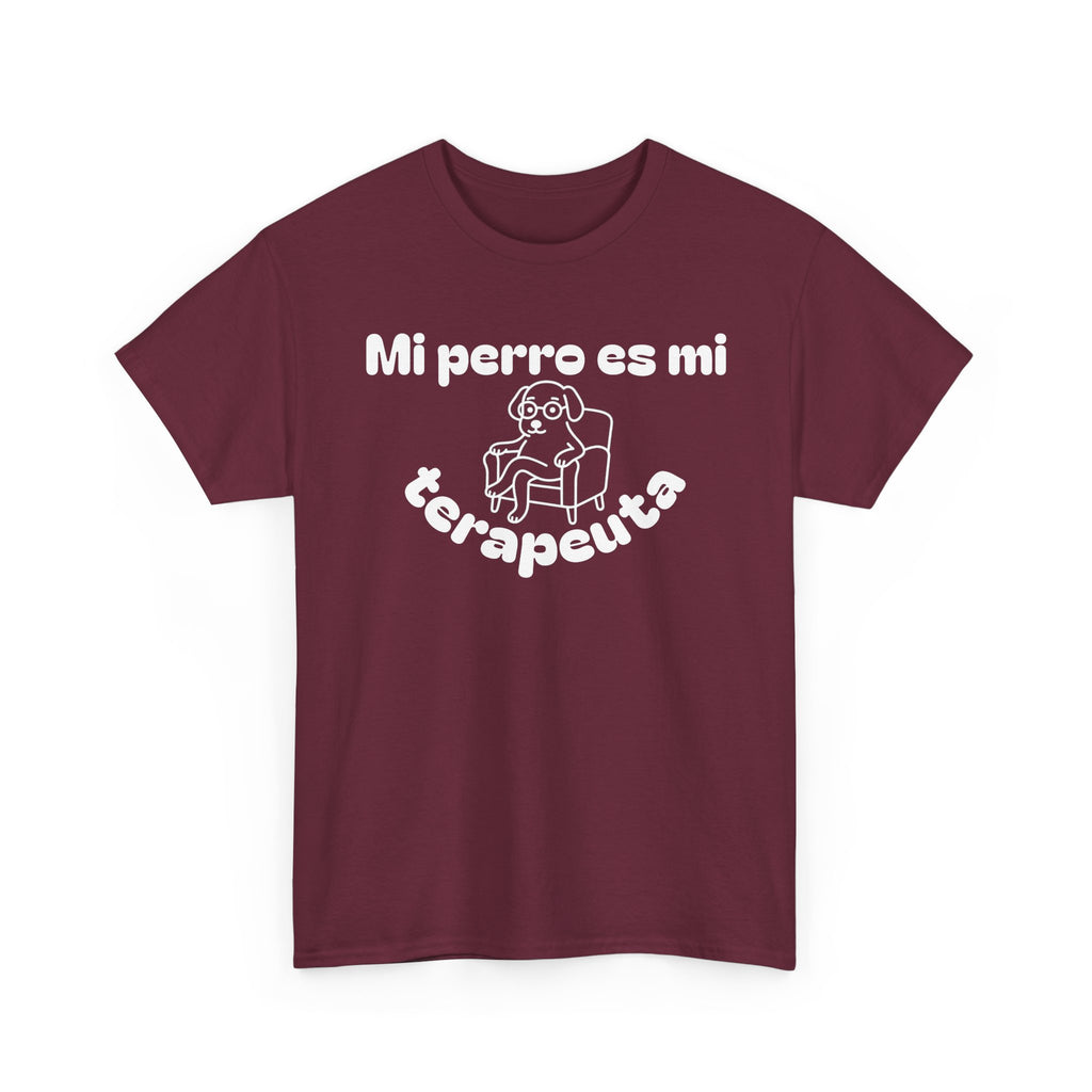 Unisex Heavy Cotton Tee with Fun Dog Therapy Quote, Pet Lover Gift, Casual T-Shirt for Dog Owners, Ideal for Everyday Wear