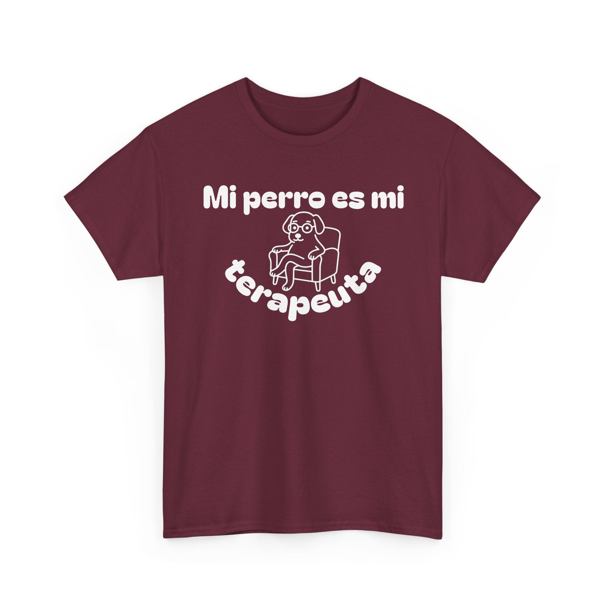 Unisex Heavy Cotton Tee with Fun Dog Therapy Quote, Pet Lover Gift, Casual T-Shirt for Dog Owners, Ideal for Everyday Wear