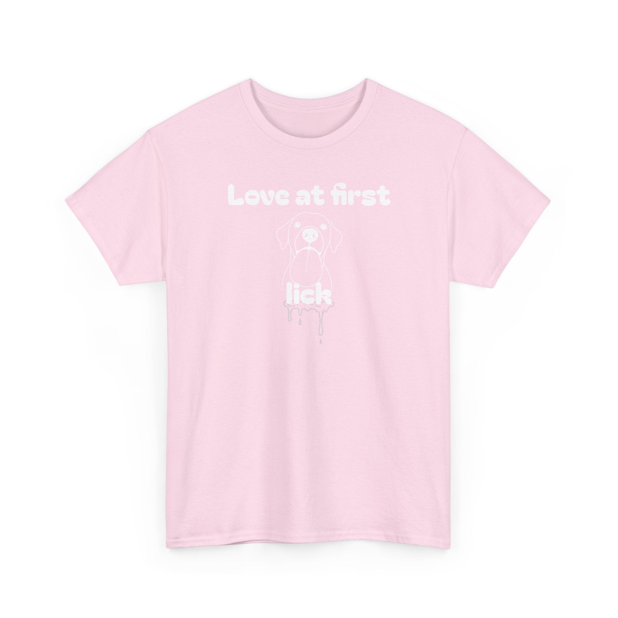 Unisex Pet Lover Tee - "Love at first lick" - Perfect for Dog Lovers, Animal Enthusiasts, Gifts, Casual Wear, Cute Fashion