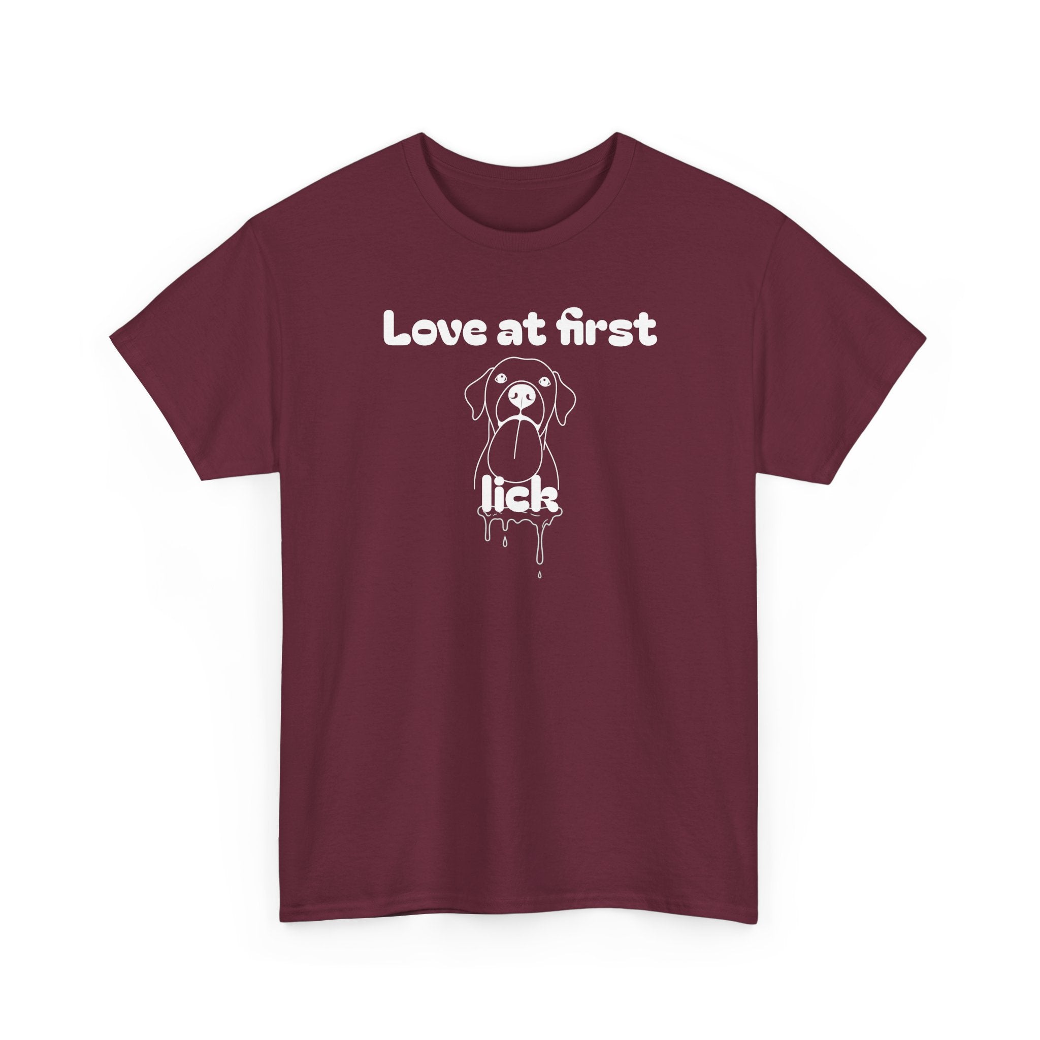 Unisex Pet Lover Tee - "Love at first lick" - Perfect for Dog Lovers, Animal Enthusiasts, Gifts, Casual Wear, Cute Fashion