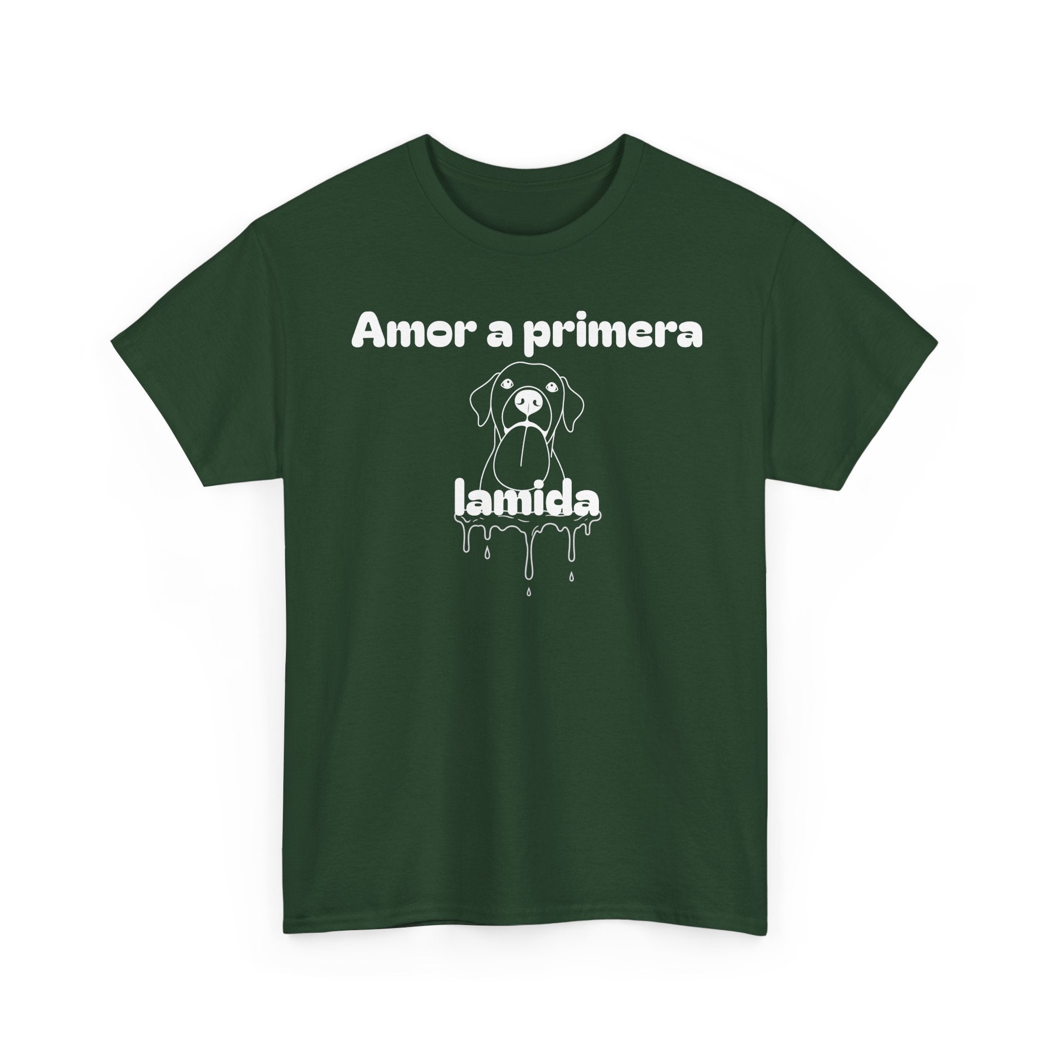 Unisex Pet Lover Tee - "Amor a primera lamida" - Perfect for Dog Lovers, Animal Enthusiasts, Gifts, Casual Wear, Cute Fashion