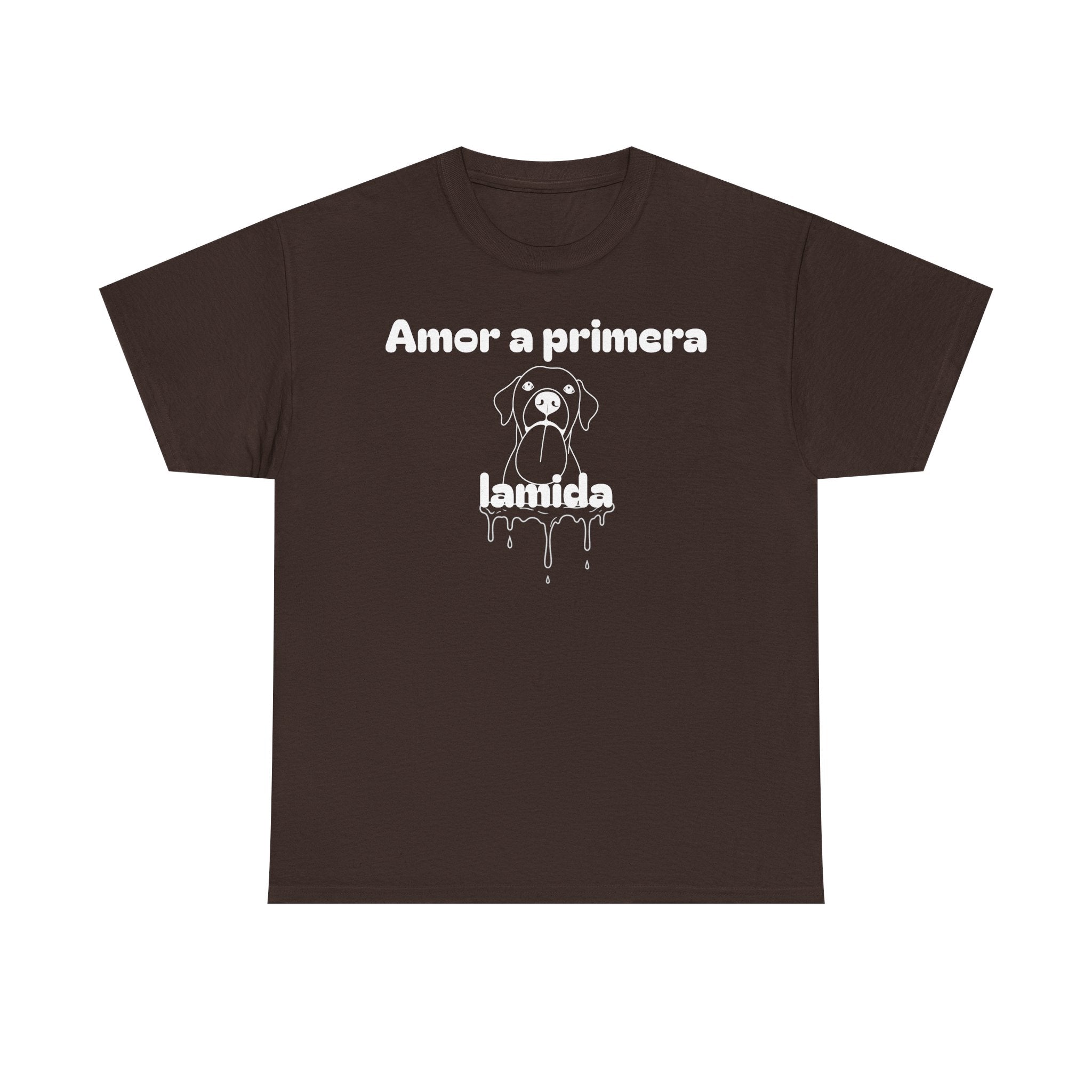 Unisex Pet Lover Tee - "Amor a primera lamida" - Perfect for Dog Lovers, Animal Enthusiasts, Gifts, Casual Wear, Cute Fashion