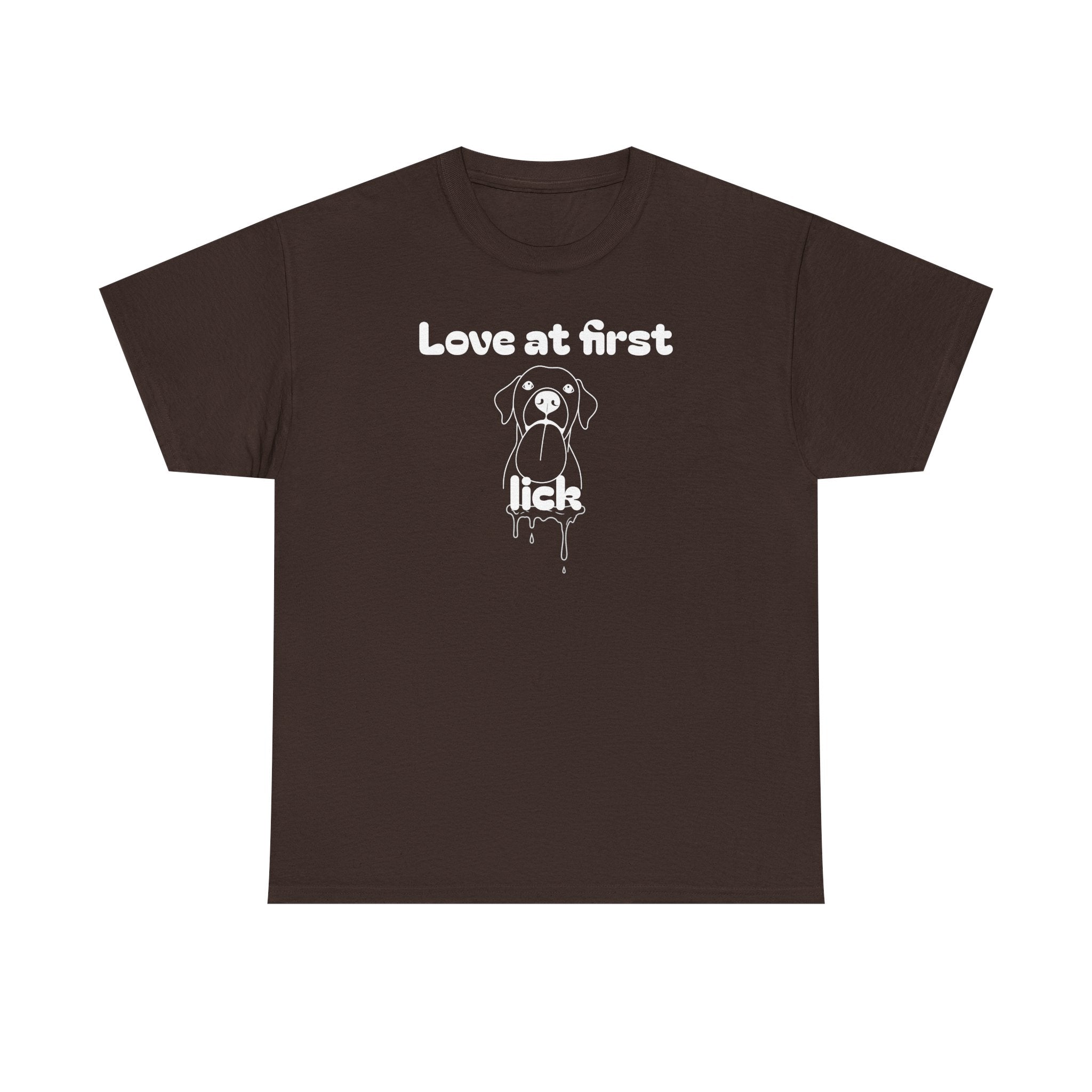 Unisex Pet Lover Tee - "Love at first lick" - Perfect for Dog Lovers, Animal Enthusiasts, Gifts, Casual Wear, Cute Fashion