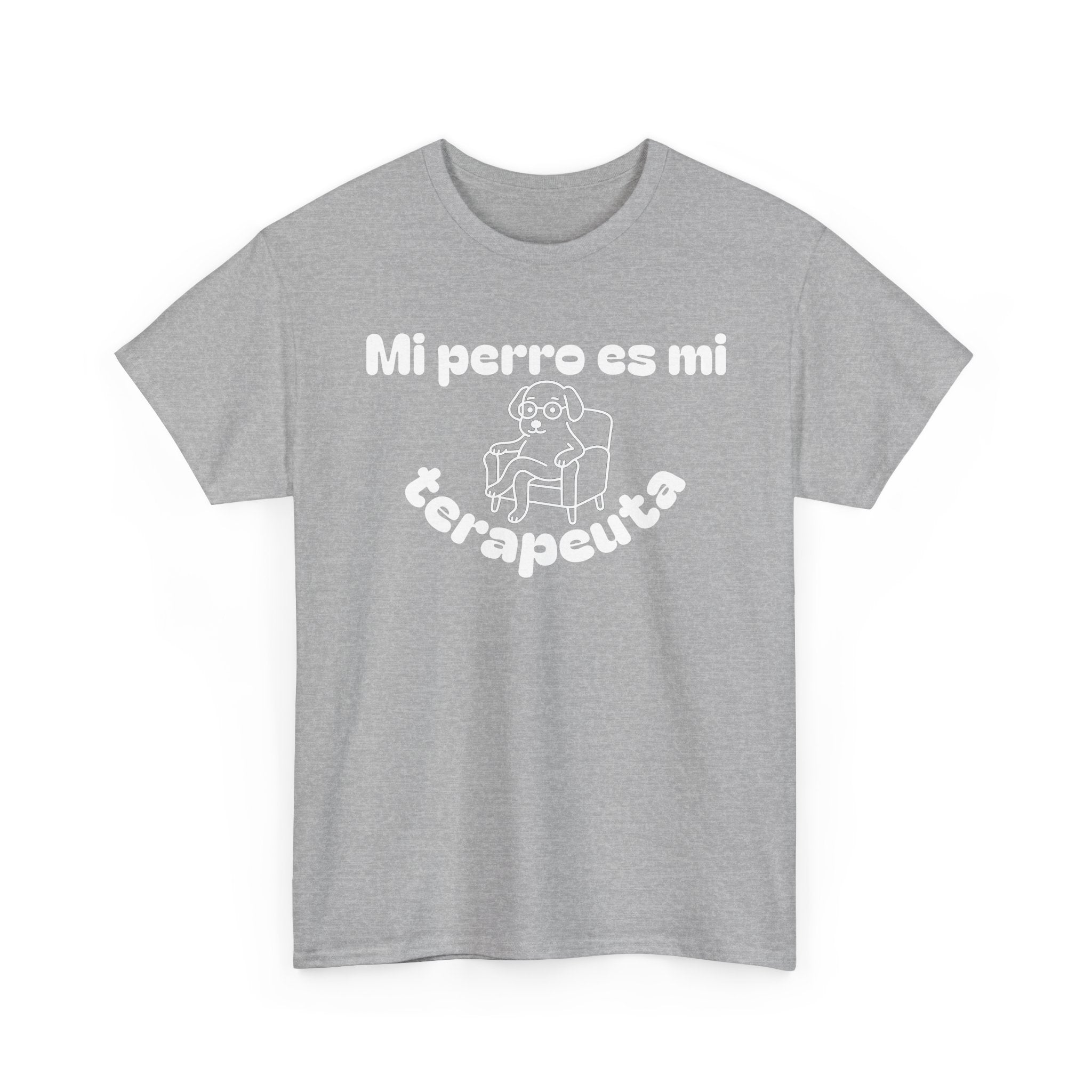 Unisex Heavy Cotton Tee with Fun Dog Therapy Quote, Pet Lover Gift, Casual T-Shirt for Dog Owners, Ideal for Everyday Wear